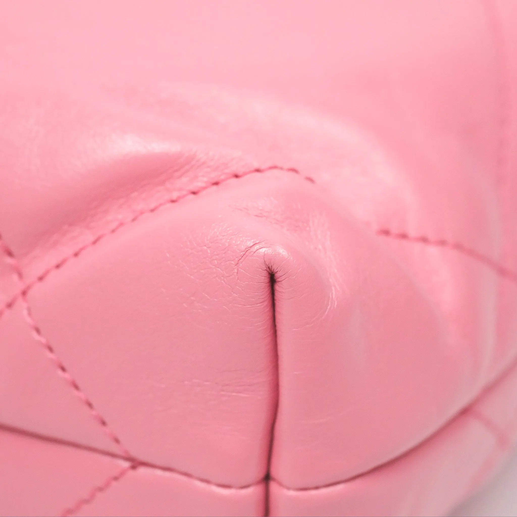 Chanel 22 Mini Bag Pink Crumpled Calfskin Aged Silver Hardware