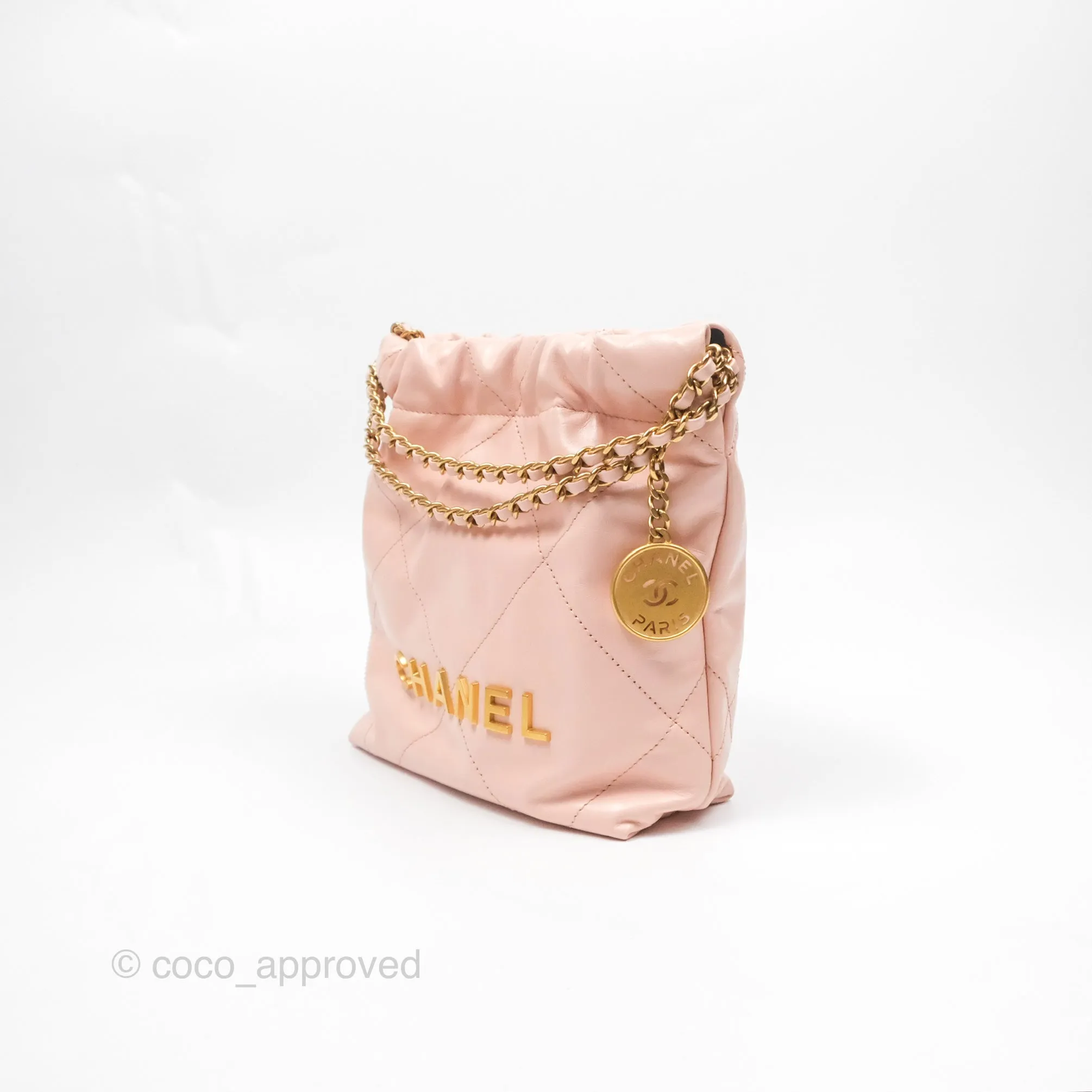 Chanel 22 Mini Bag Pink Shiny Crumpled Calfskin