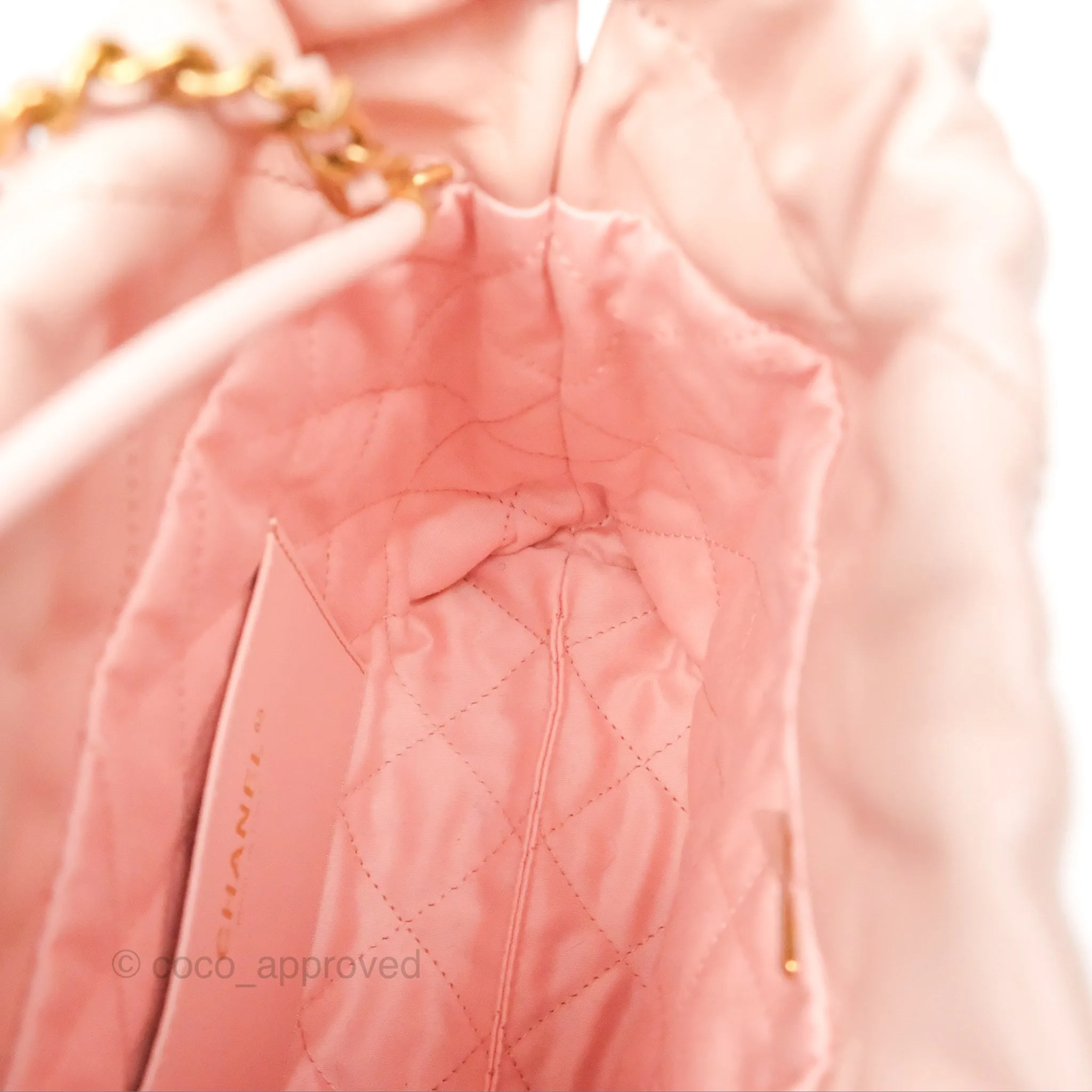 Chanel 22 Mini Bag Pink Shiny Crumpled Calfskin