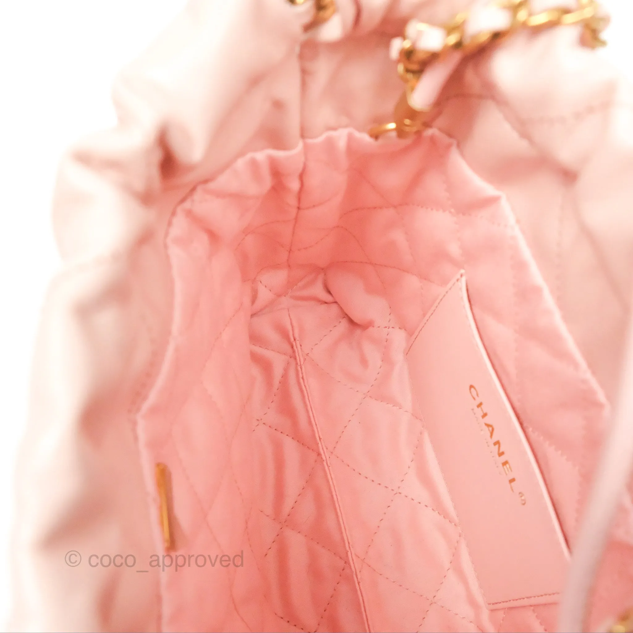 Chanel 22 Mini Bag Pink Shiny Crumpled Calfskin