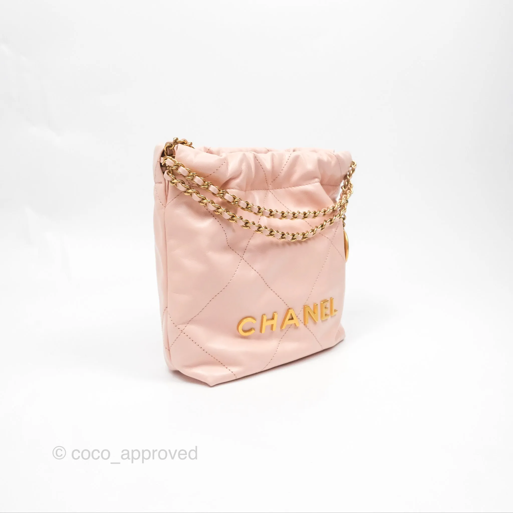 Chanel 22 Mini Bag Pink Shiny Crumpled Calfskin