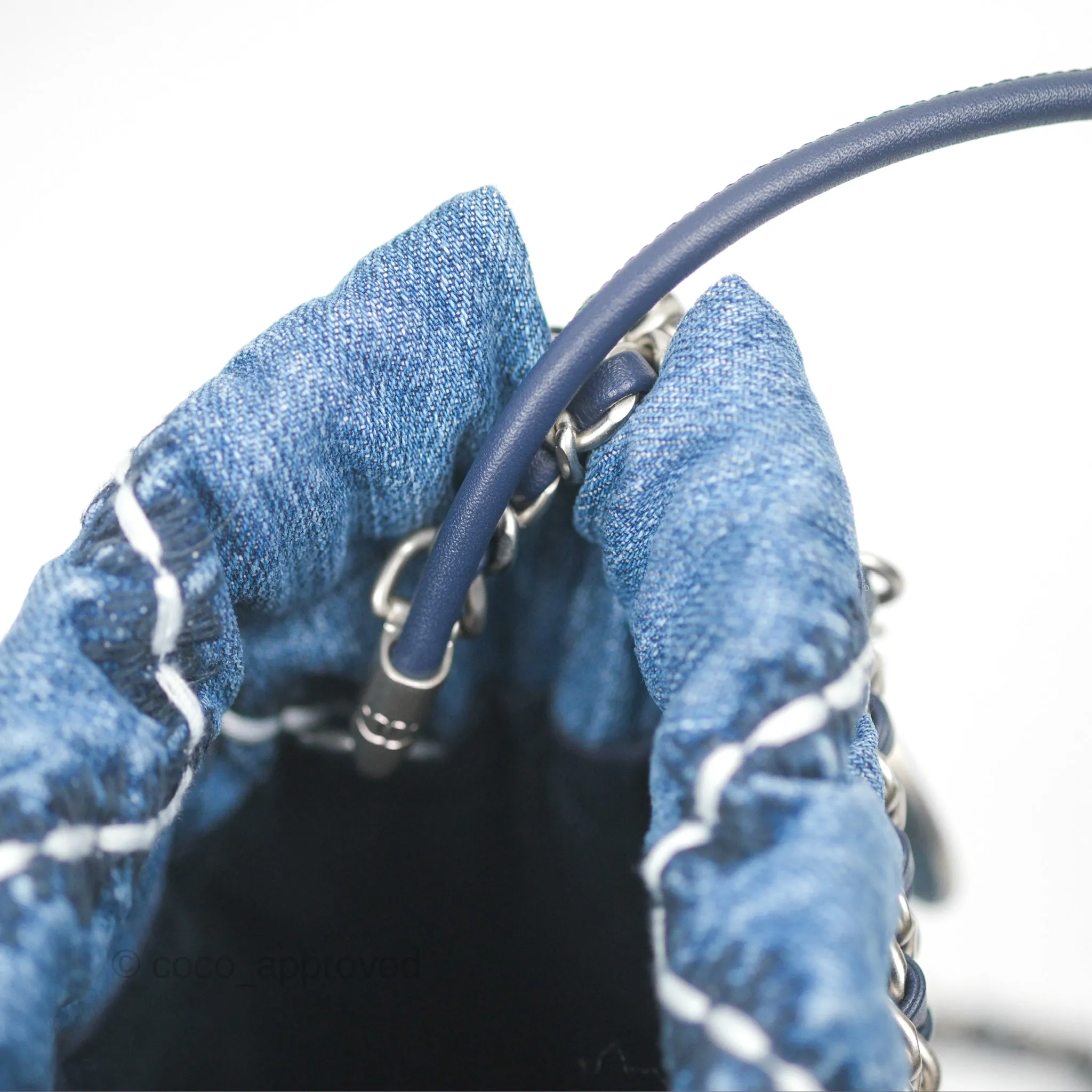 Chanel 22 Mini Bag Quilted Blue Denim