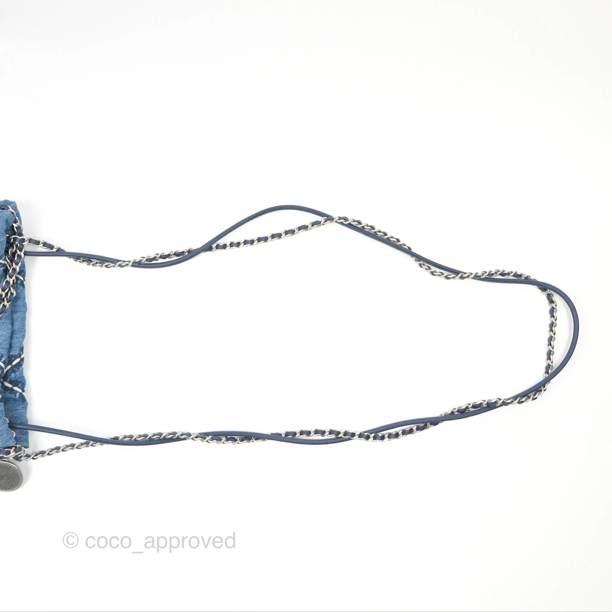 Chanel 22 Mini Bag Quilted Blue Denim