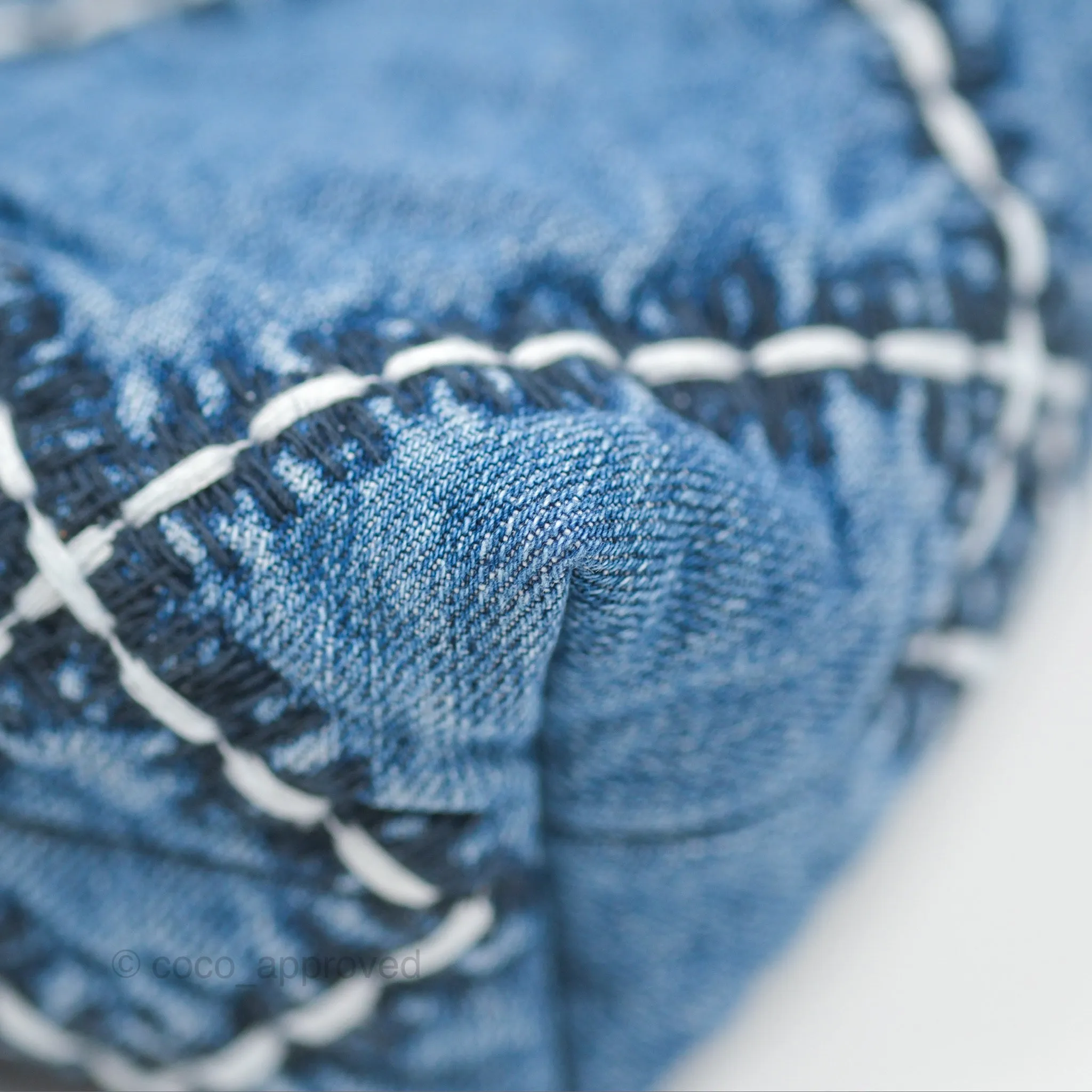 Chanel 22 Mini Bag Quilted Blue Denim