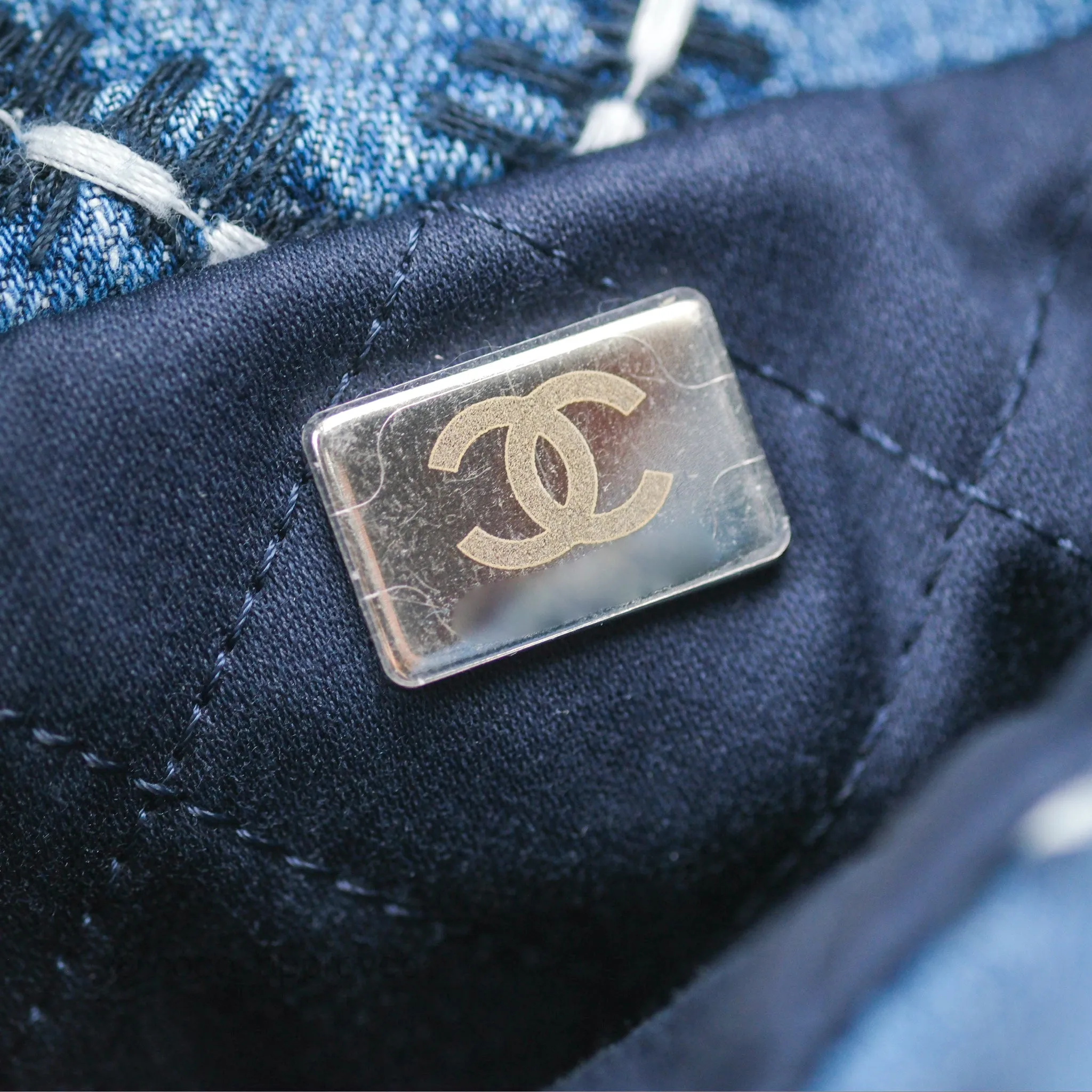 Chanel 22 Mini Bag Quilted Blue Denim