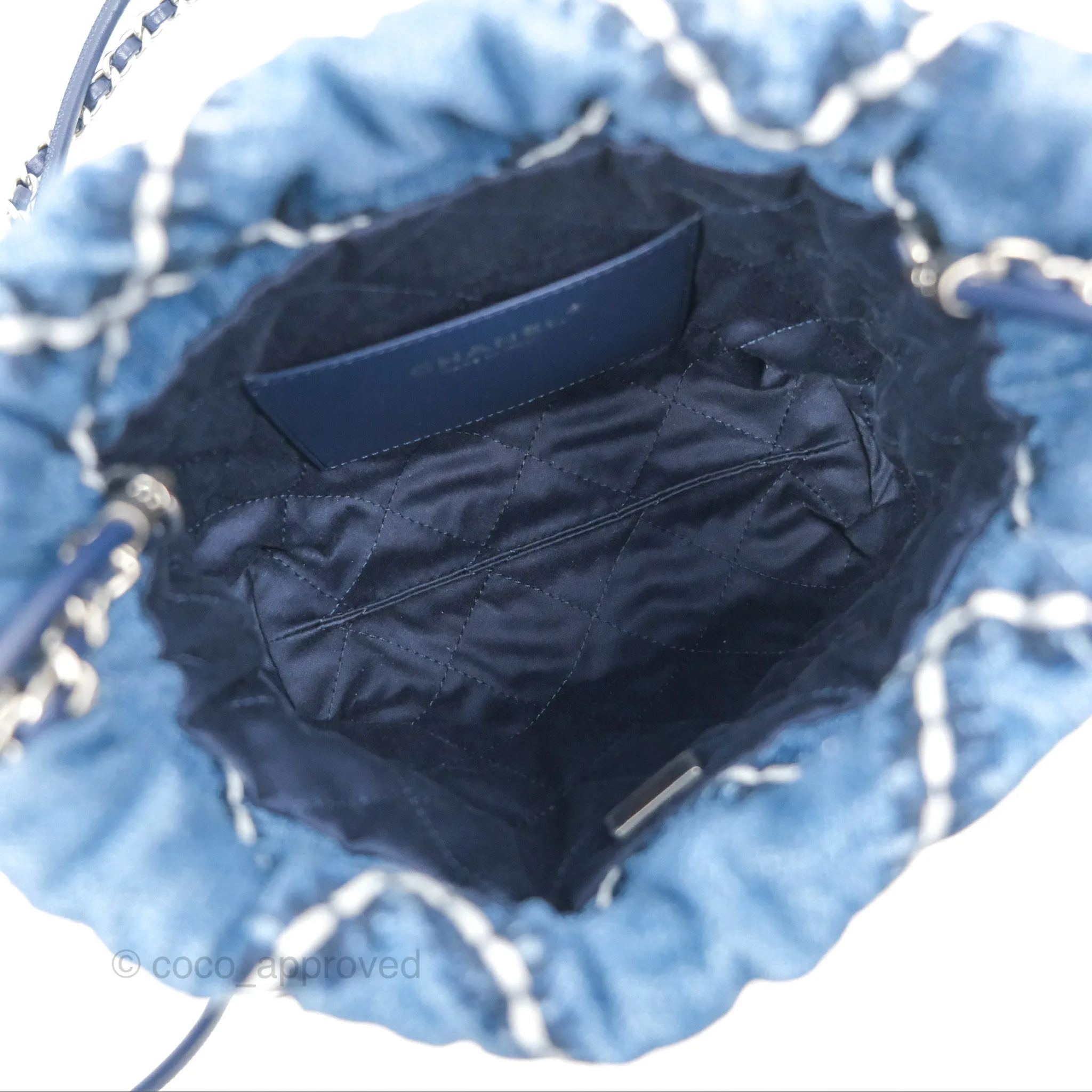 Chanel 22 Mini Bag Quilted Blue Denim