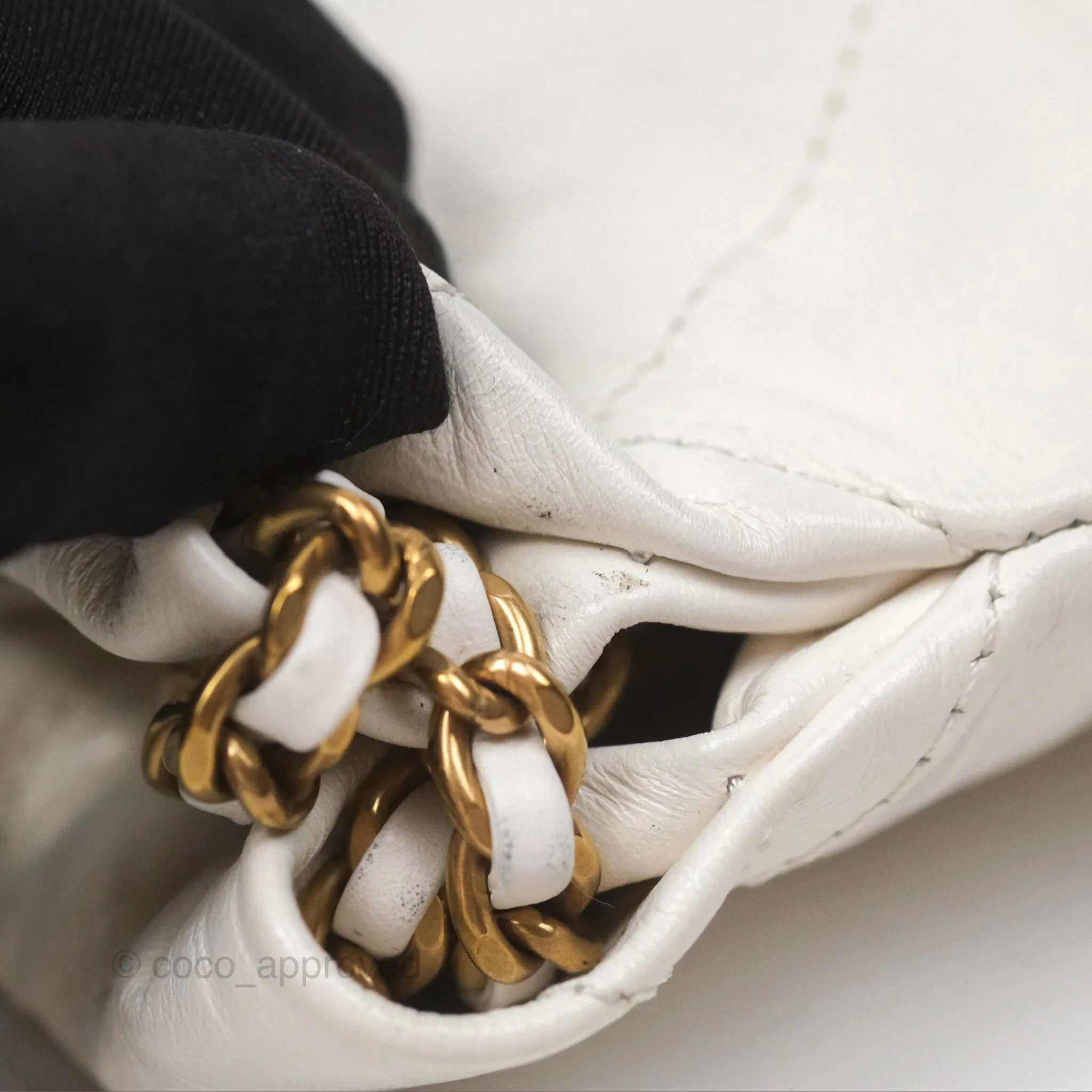 Chanel 22 Mini Bag White Crumpled Calfskin
