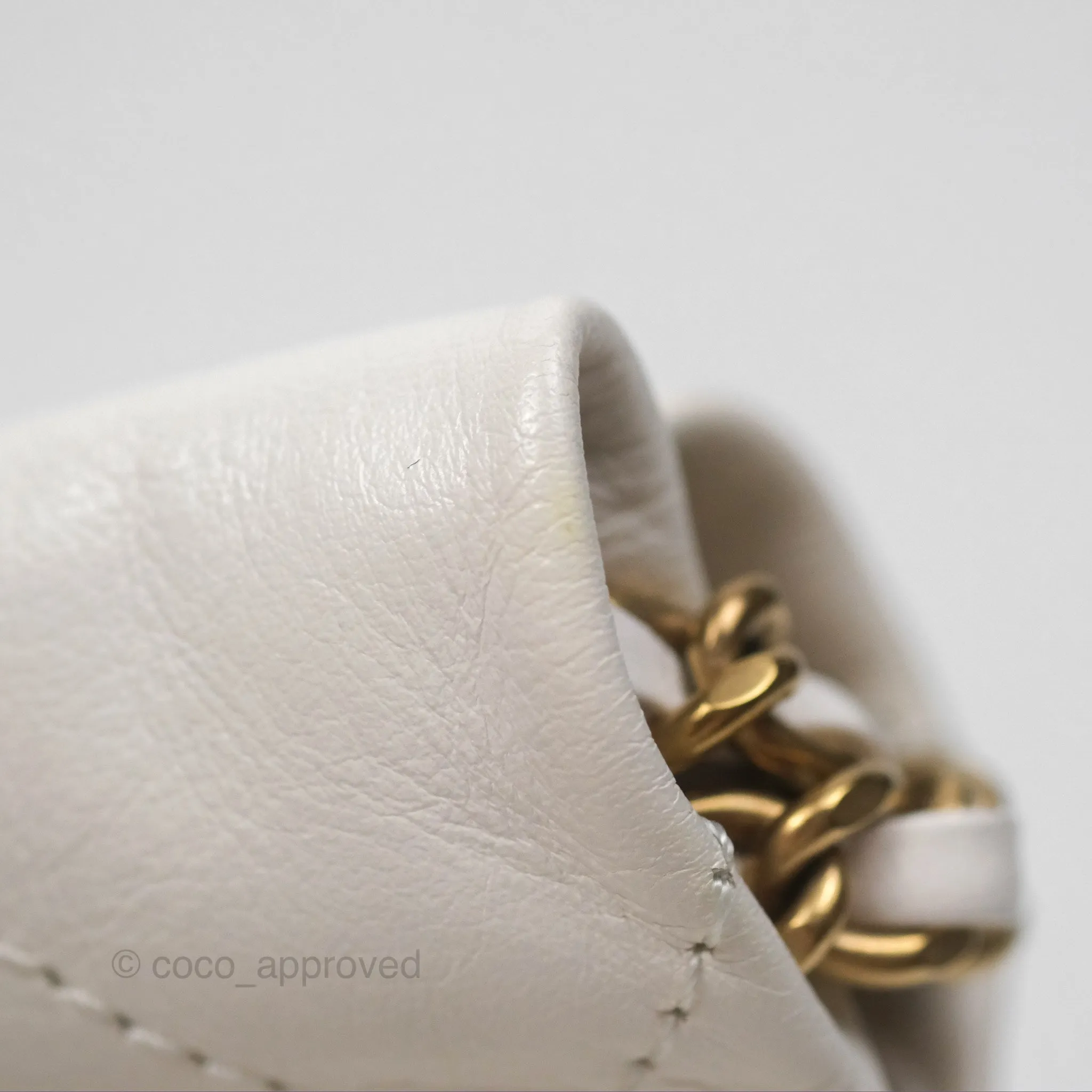 Chanel 22 Mini Bag White Crumpled Calfskin