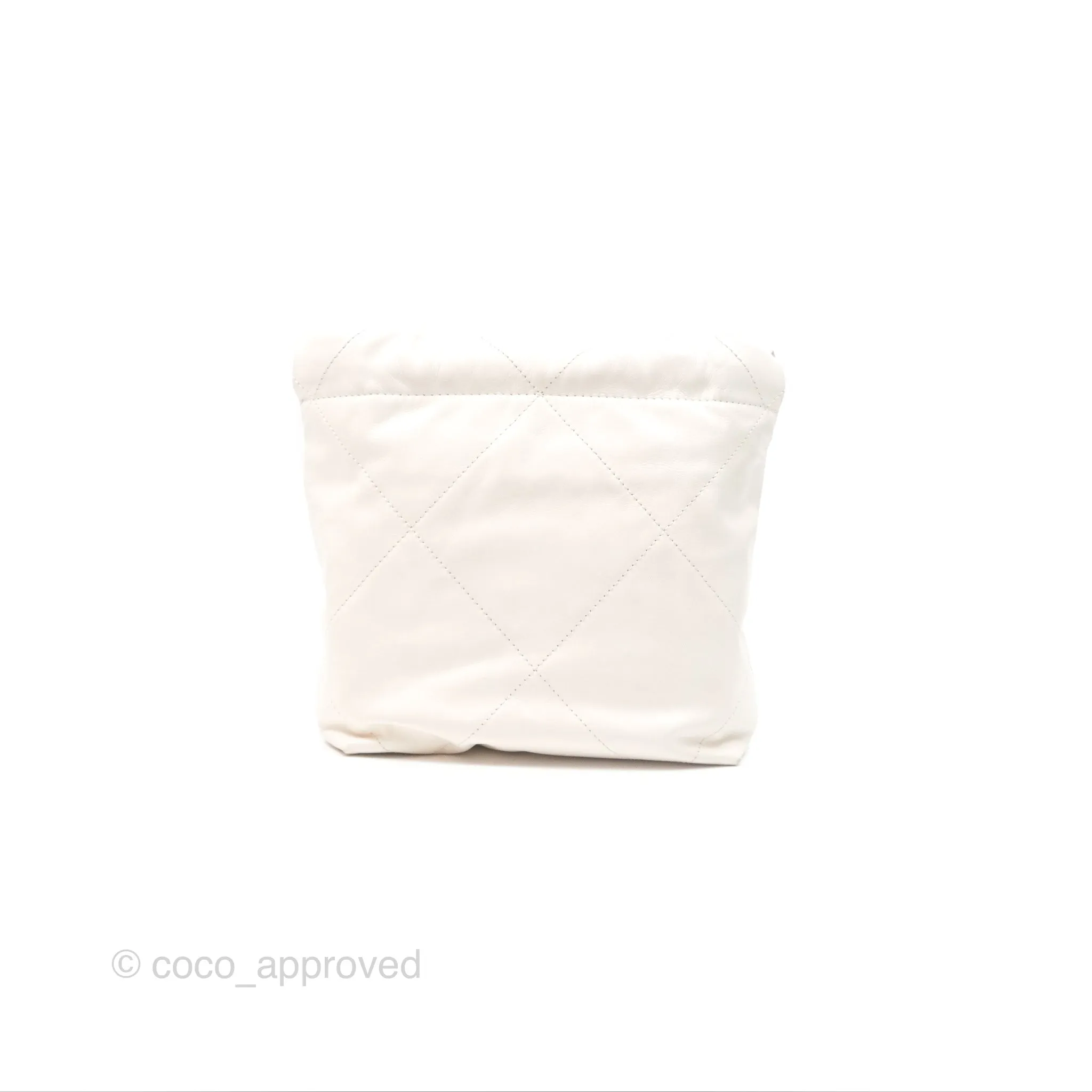 Chanel 22 Mini Bag White Crumpled Calfskin