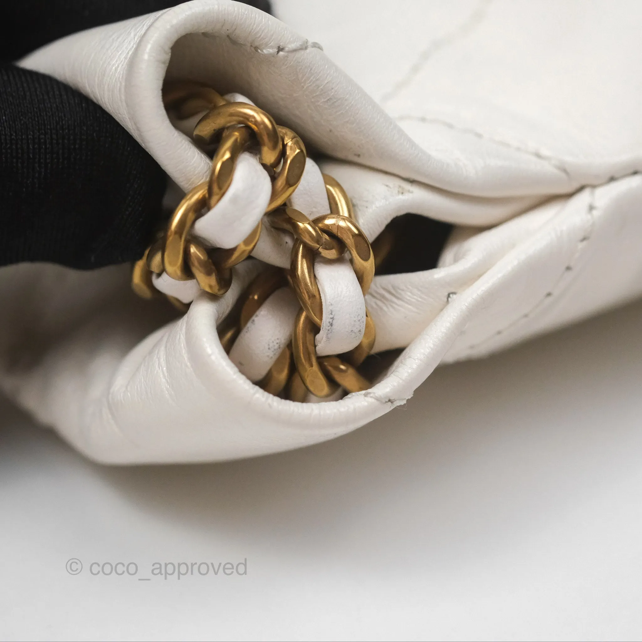Chanel 22 Mini Bag White Crumpled Calfskin