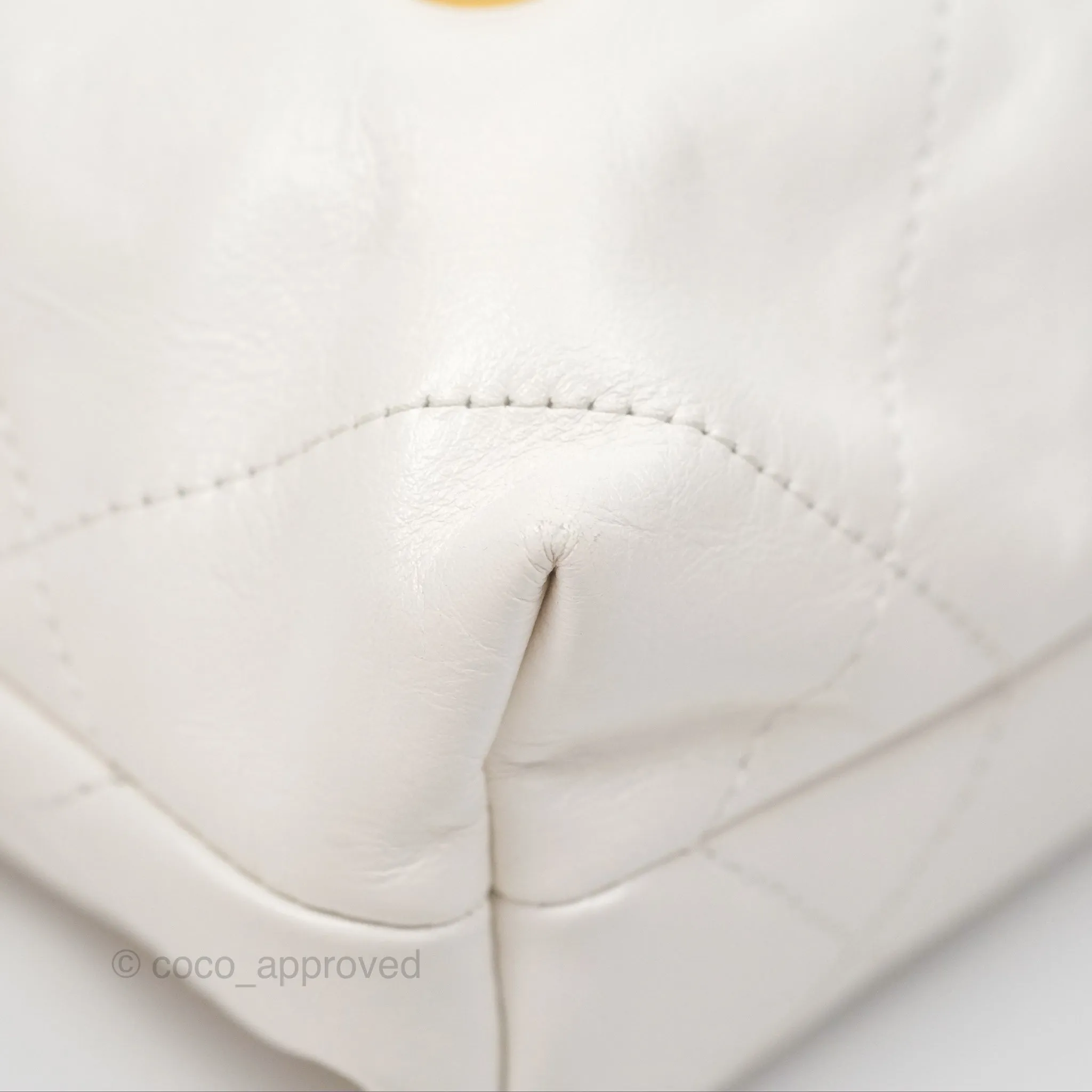Chanel 22 Mini Bag White Crumpled Calfskin