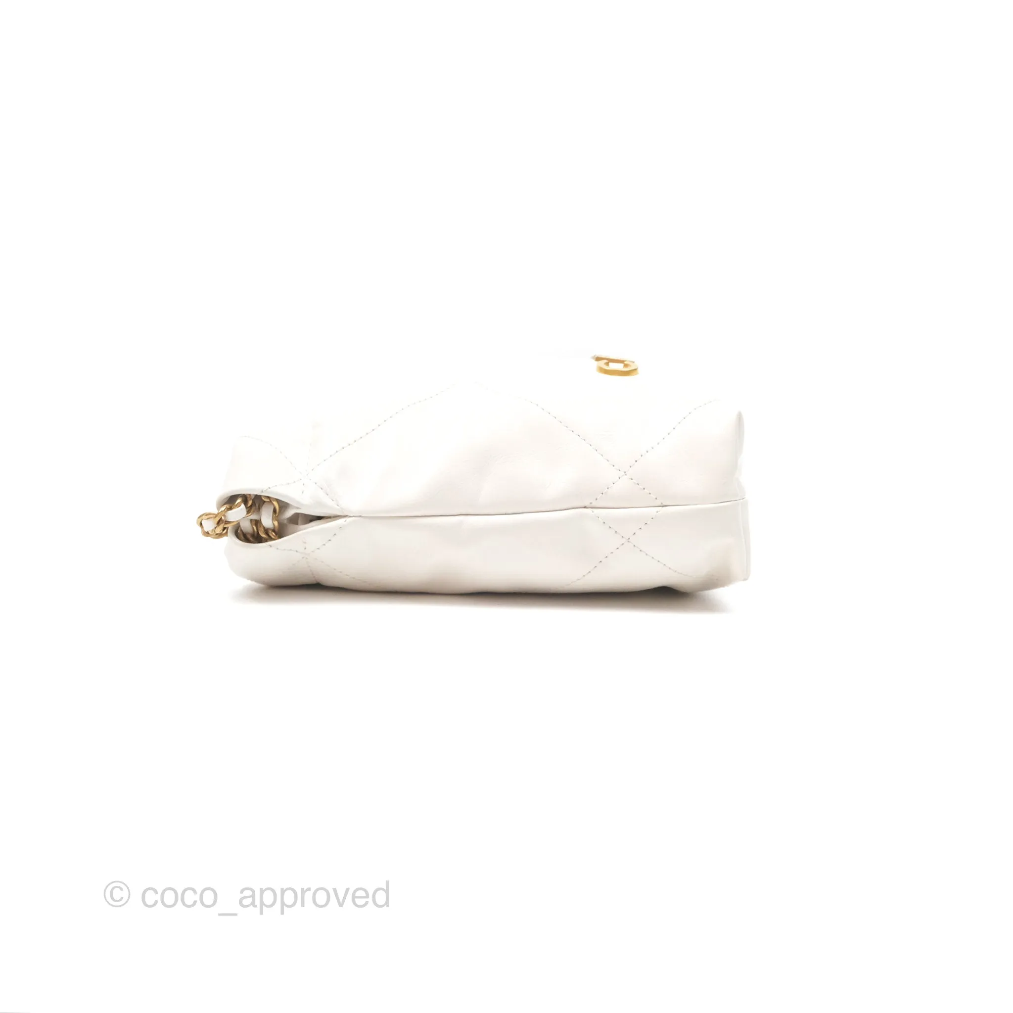 Chanel 22 Mini Bag White Crumpled Calfskin