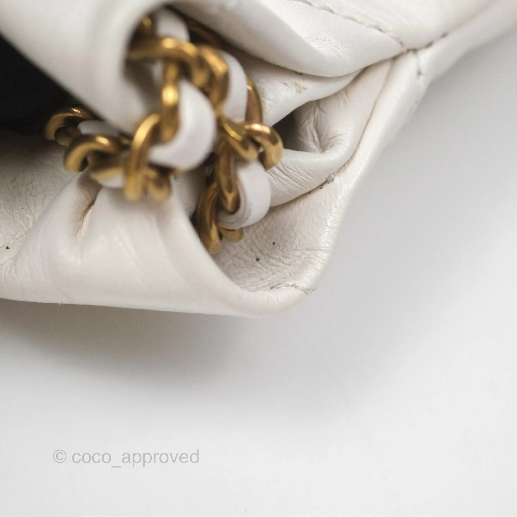 Chanel 22 Mini Bag White Crumpled Calfskin