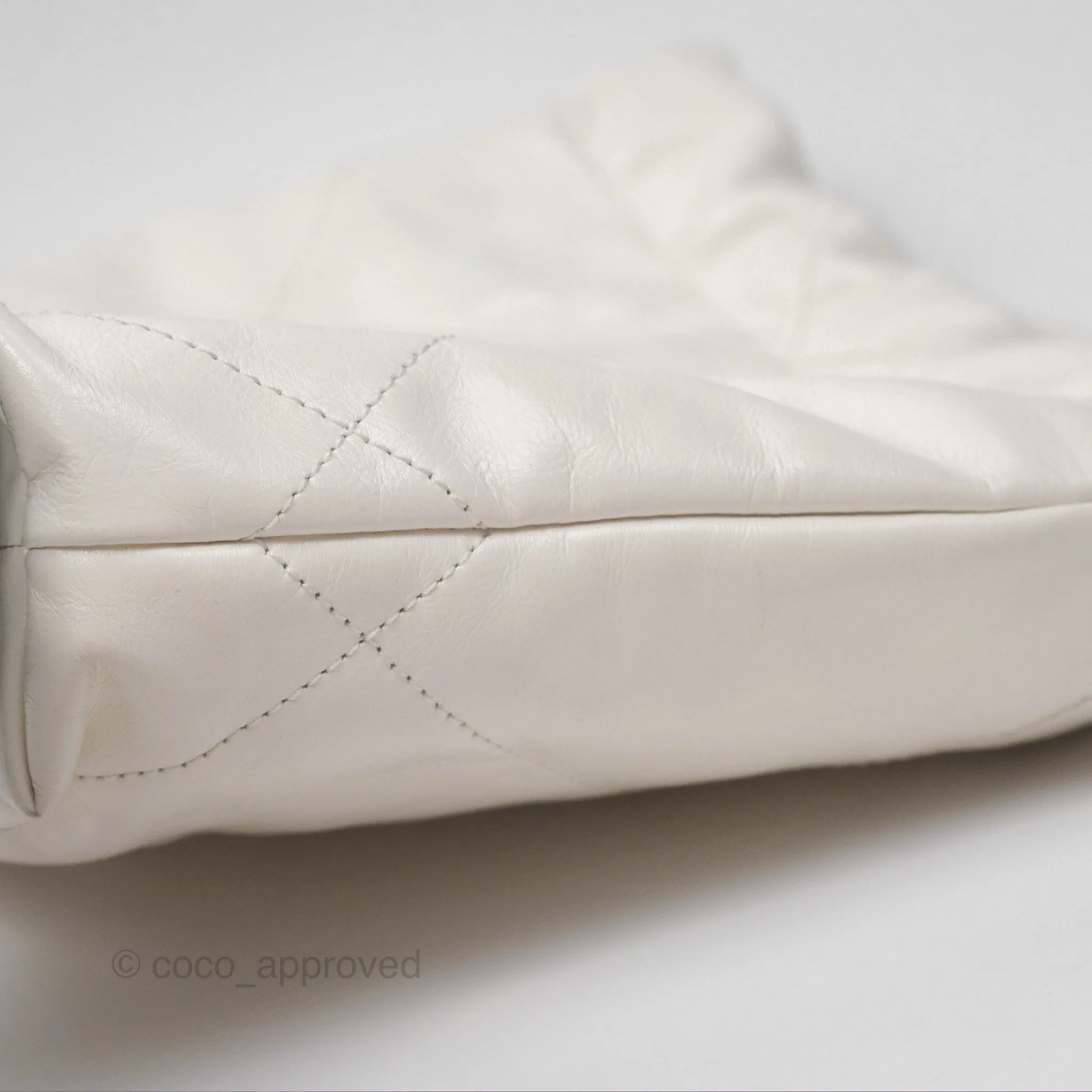 Chanel 22 Mini Bag White Crumpled Calfskin