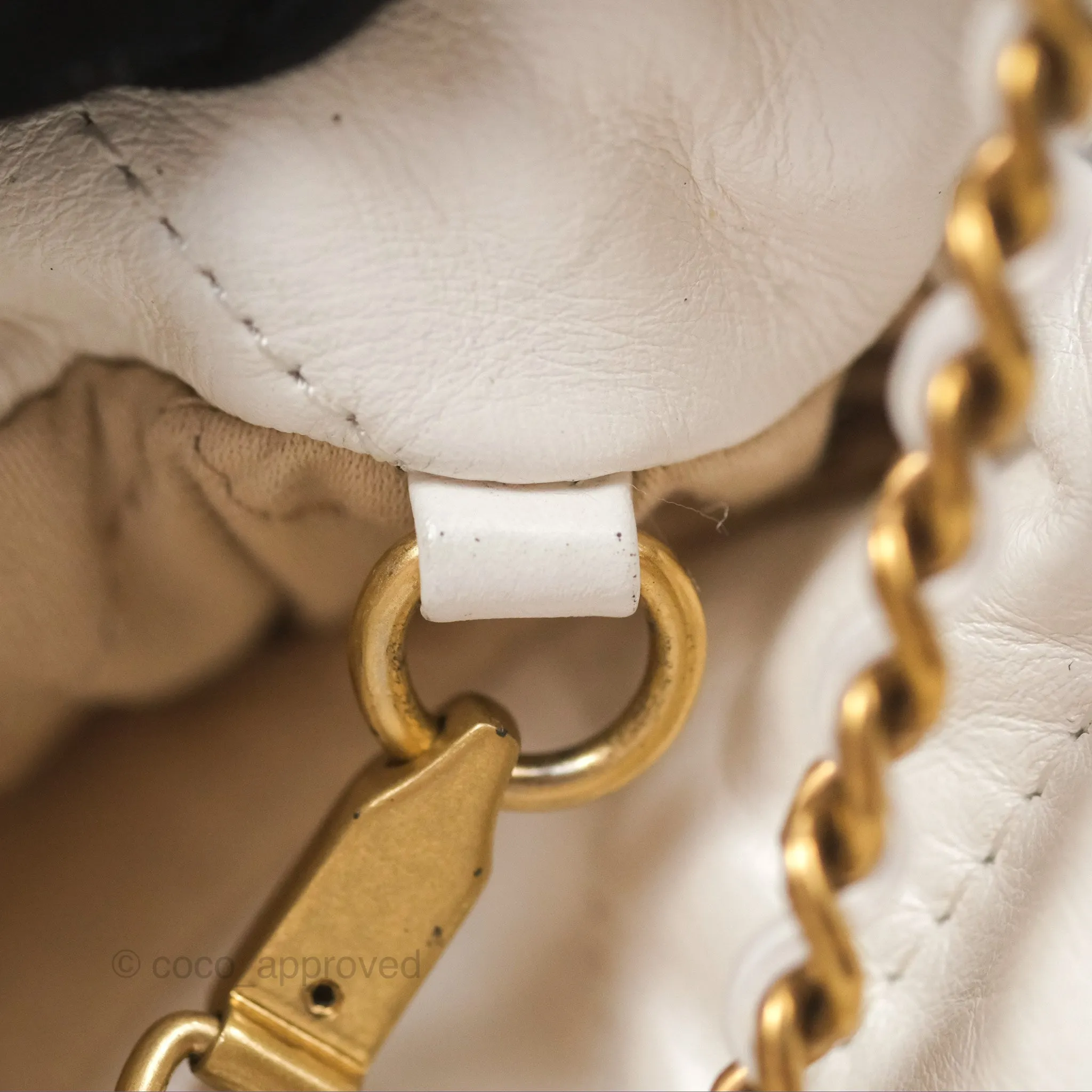 Chanel 22 Mini Bag White Crumpled Calfskin
