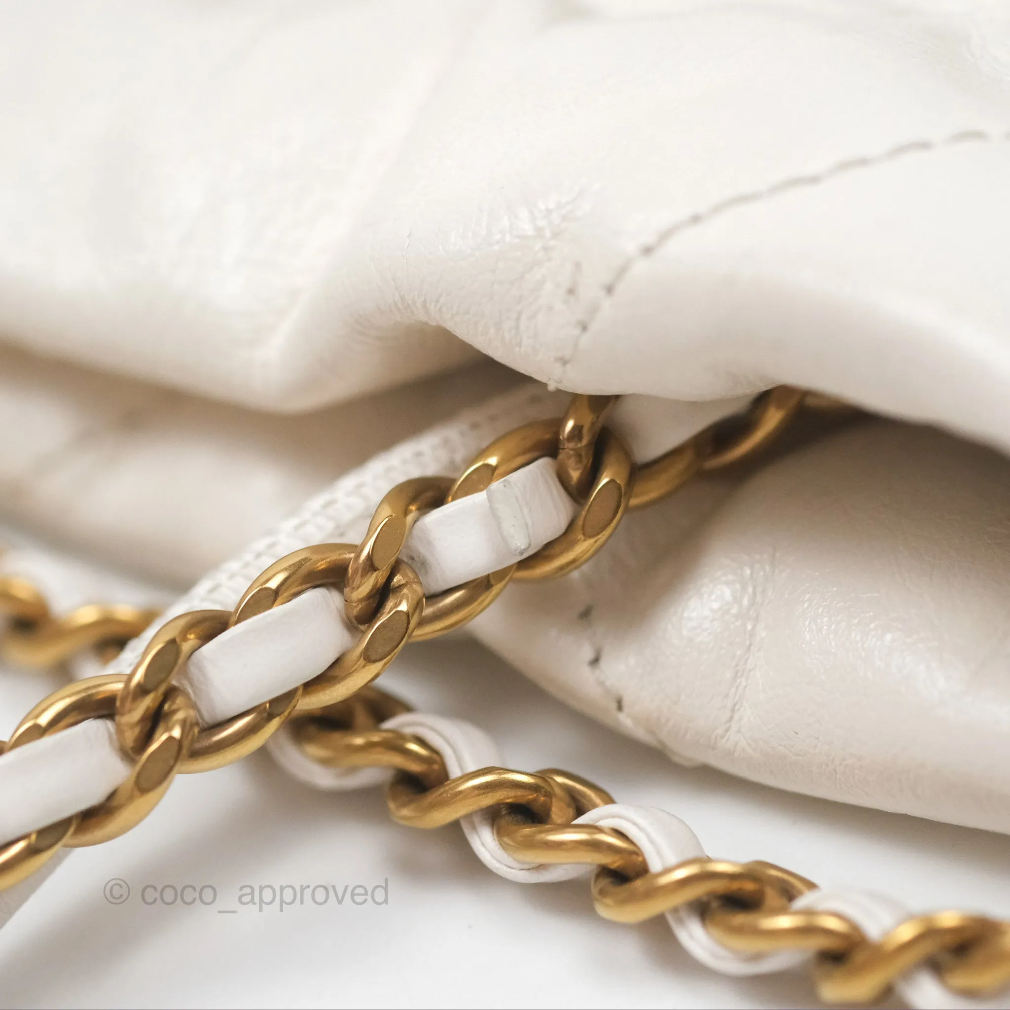 Chanel 22 Mini Bag White Crumpled Calfskin