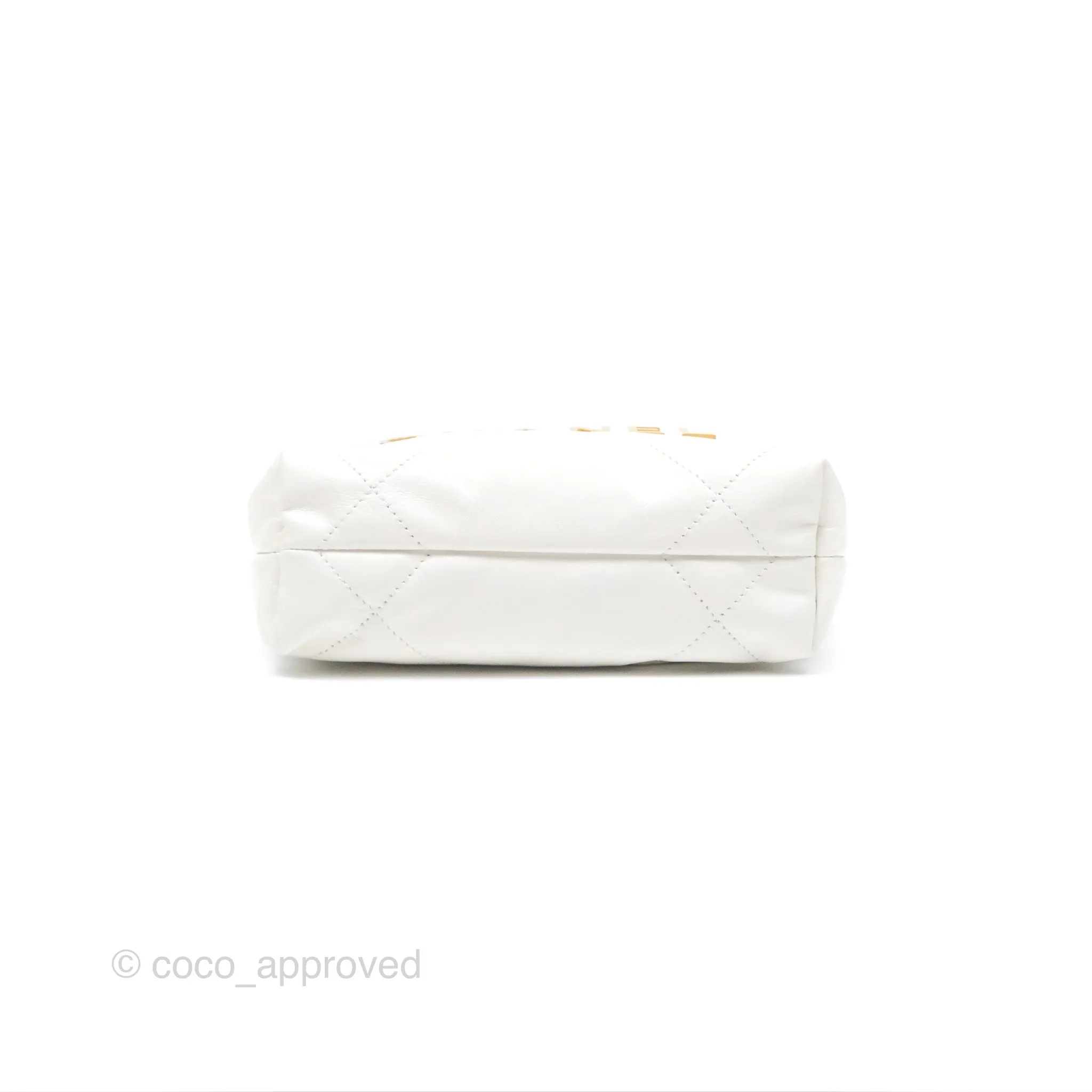 Chanel 22 Mini Bag White Shiny Crumpled Calfskin