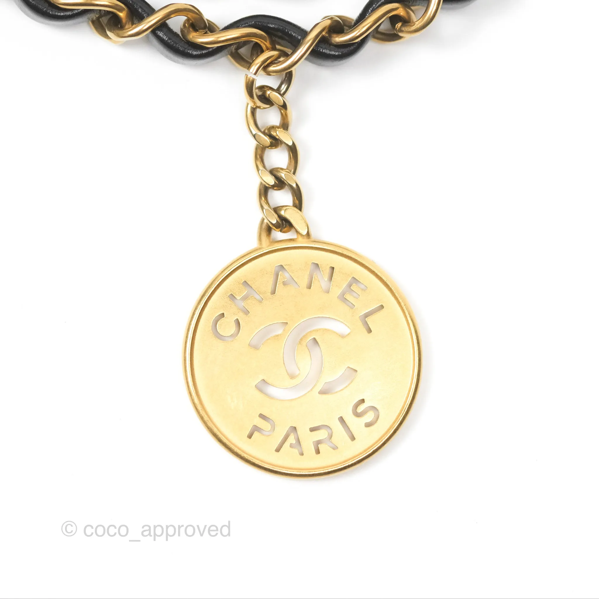 Chanel 22 Small Black Shiny Calfskin Aged Gold Hardware