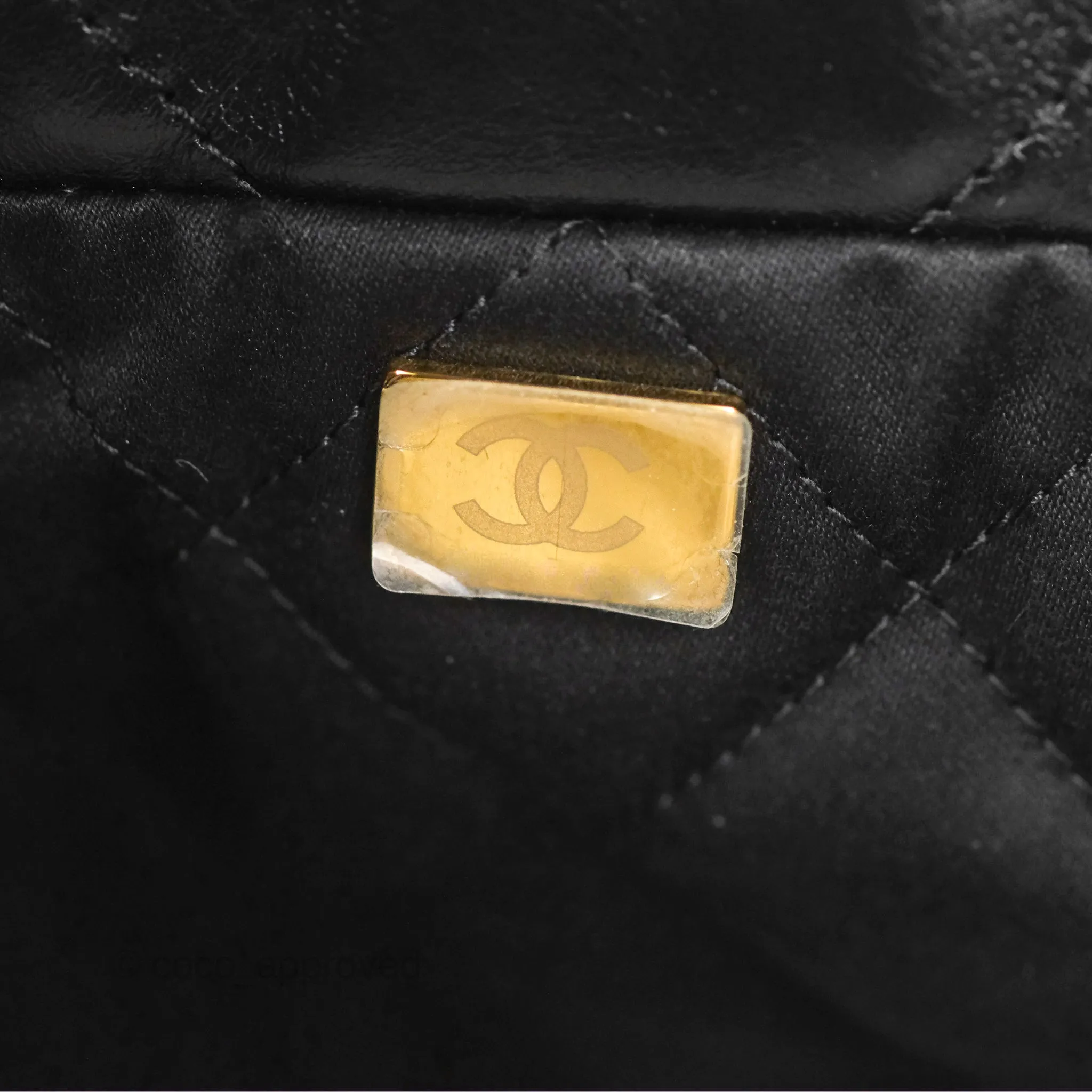 Chanel 22 Small Black Shiny Calfskin Aged Gold Hardware
