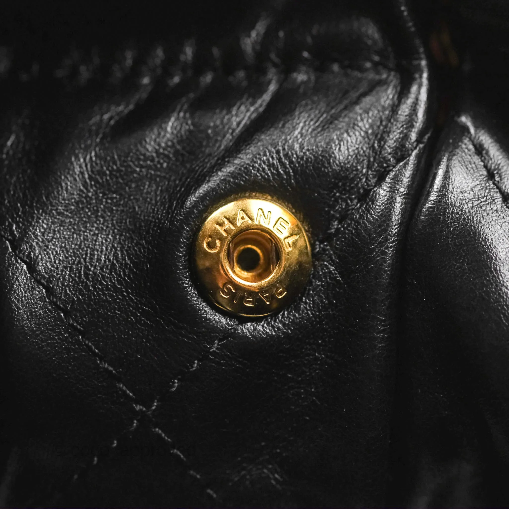Chanel 22 Small Black Shiny Calfskin Aged Gold Hardware