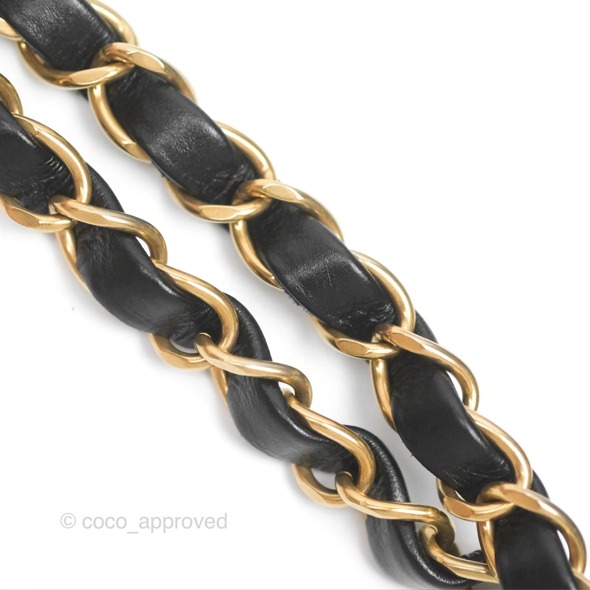 Chanel 22 Small Black Shiny Crumpled Calfskin Aged Gold Hardware