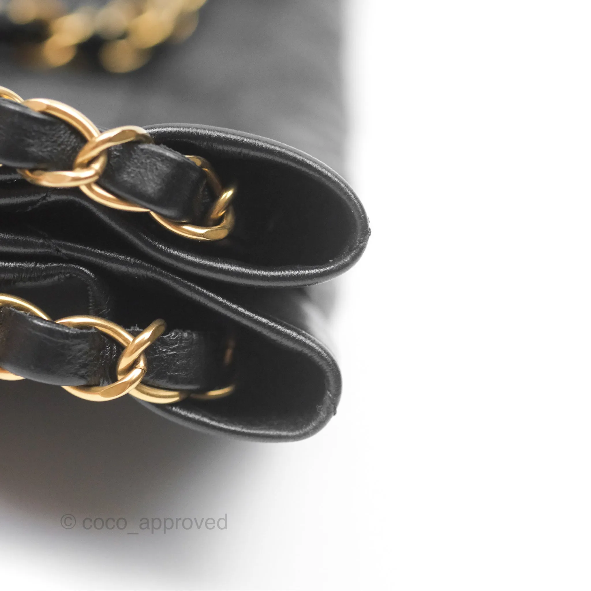 Chanel 22 Small Black Shiny Crumpled Calfskin Aged Gold Hardware