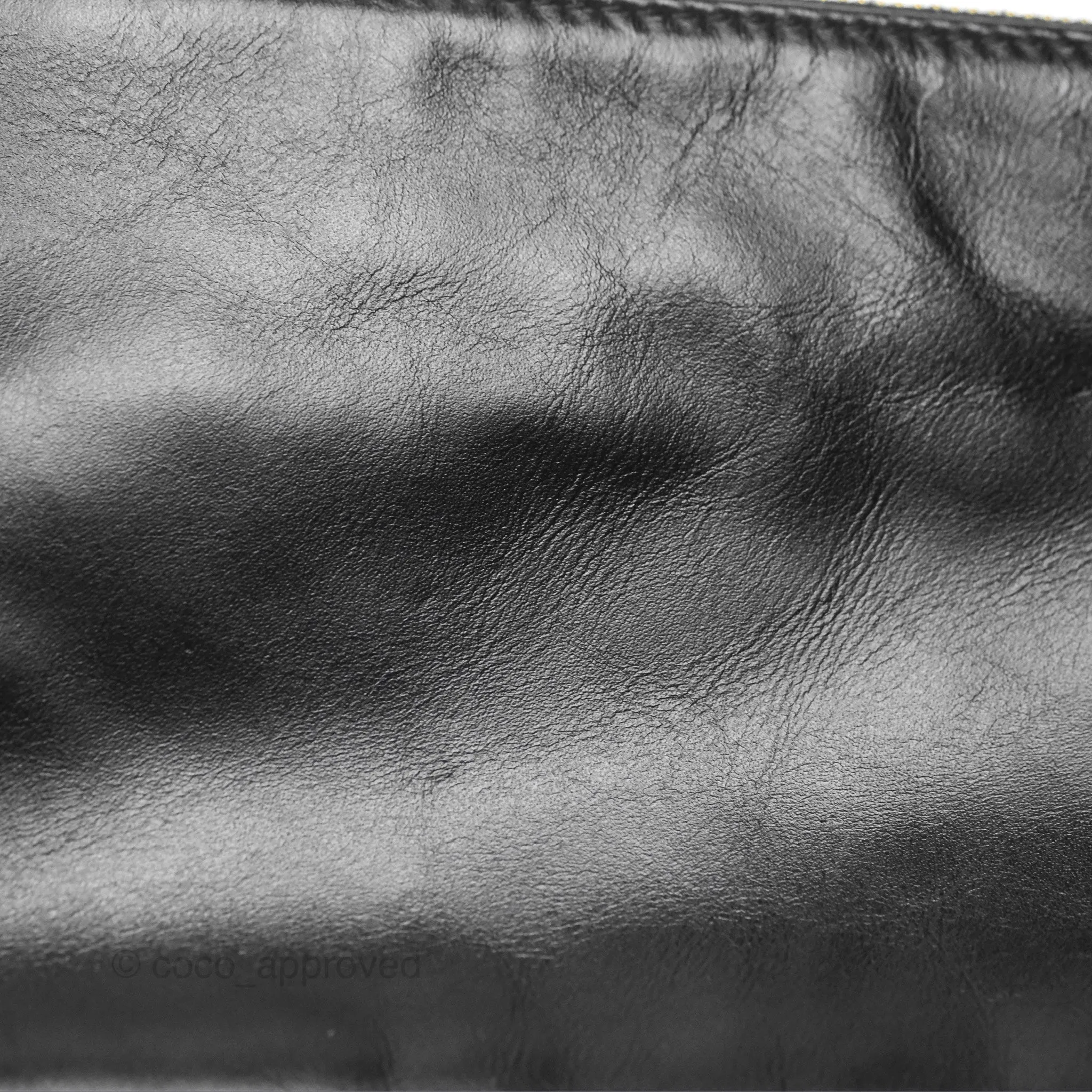 Chanel 22 Small Black Shiny Crumpled Calfskin Aged Gold Hardware