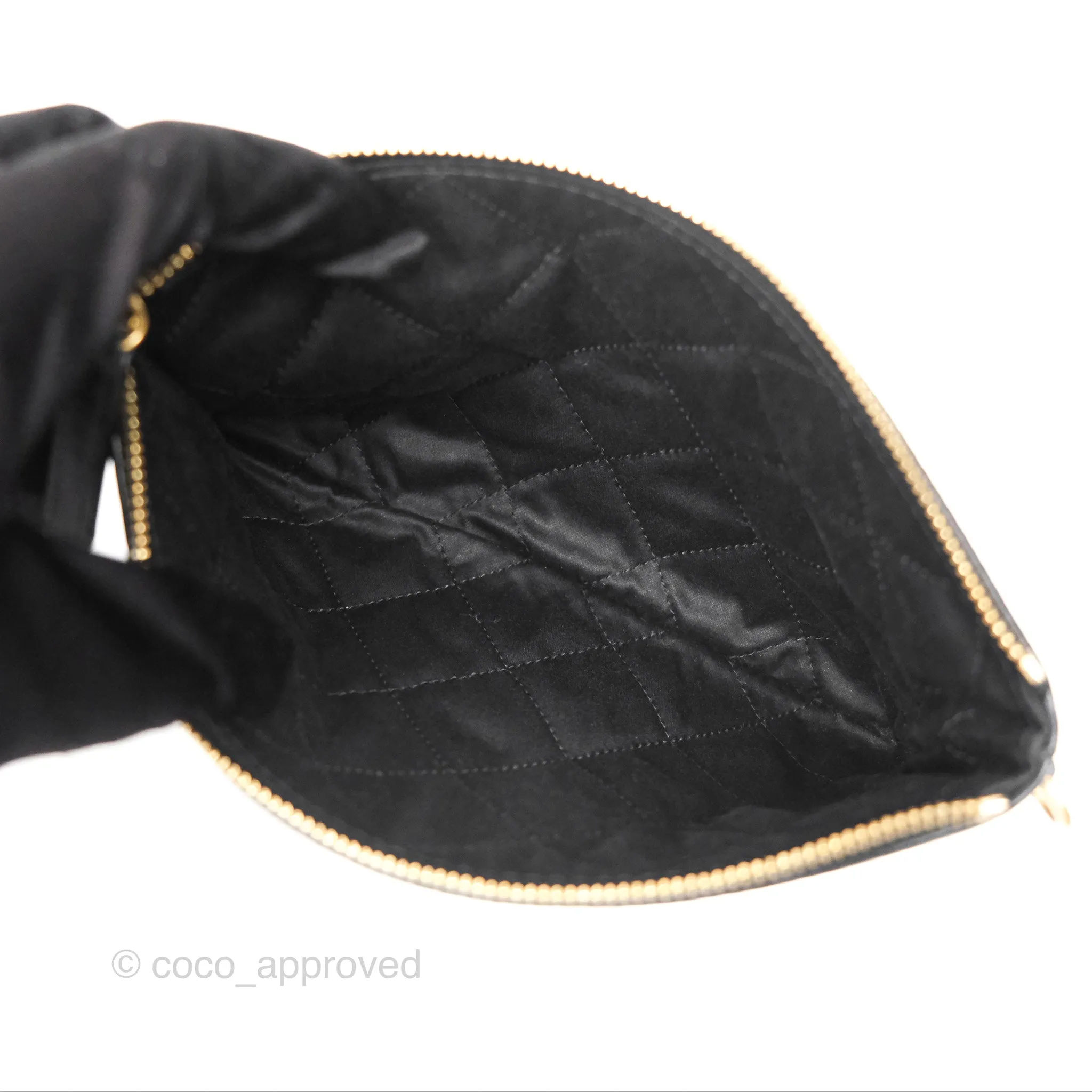 Chanel 22 Small Black Shiny Crumpled Calfskin Aged Gold Hardware