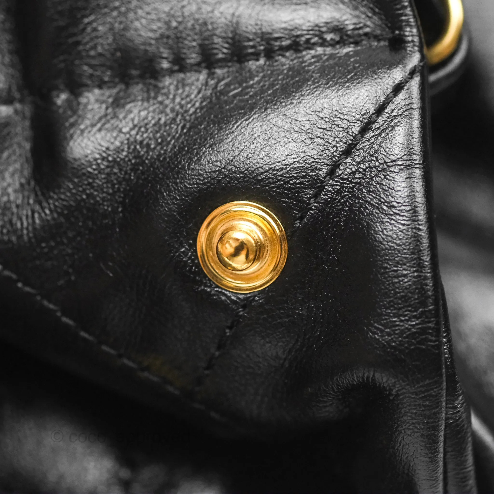 Chanel 22 Small Black Shiny Crumpled Calfskin Aged Gold Hardware