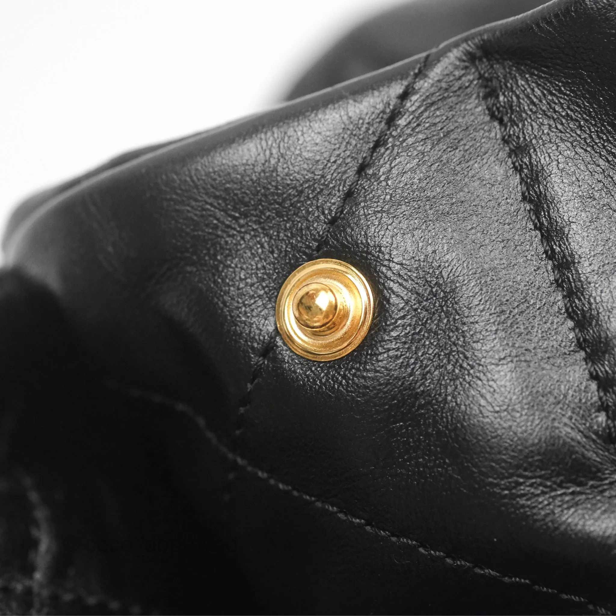 Chanel 22 Small Black Shiny Crumpled Calfskin Aged Gold Hardware