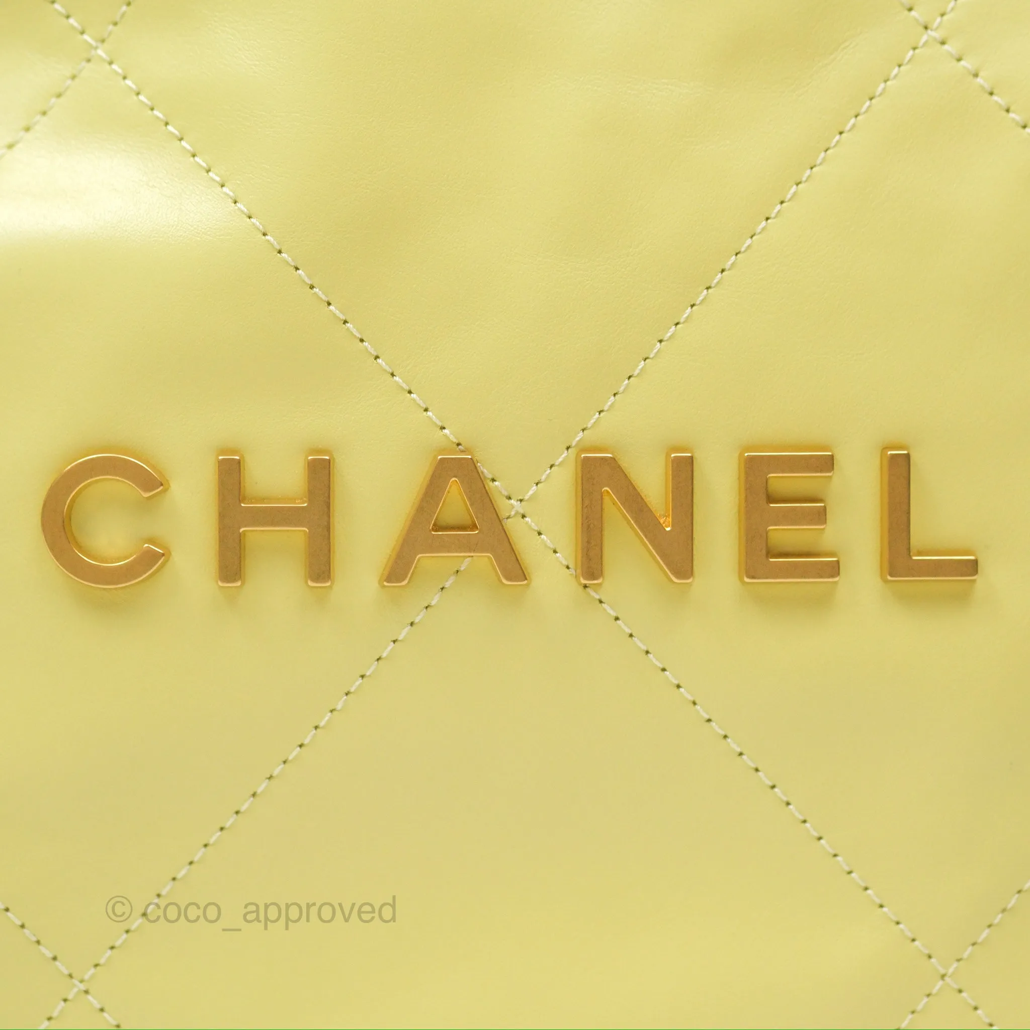 Chanel 22 Small Lime Green Shiny Aged Calfskin Aged Gold Hardware