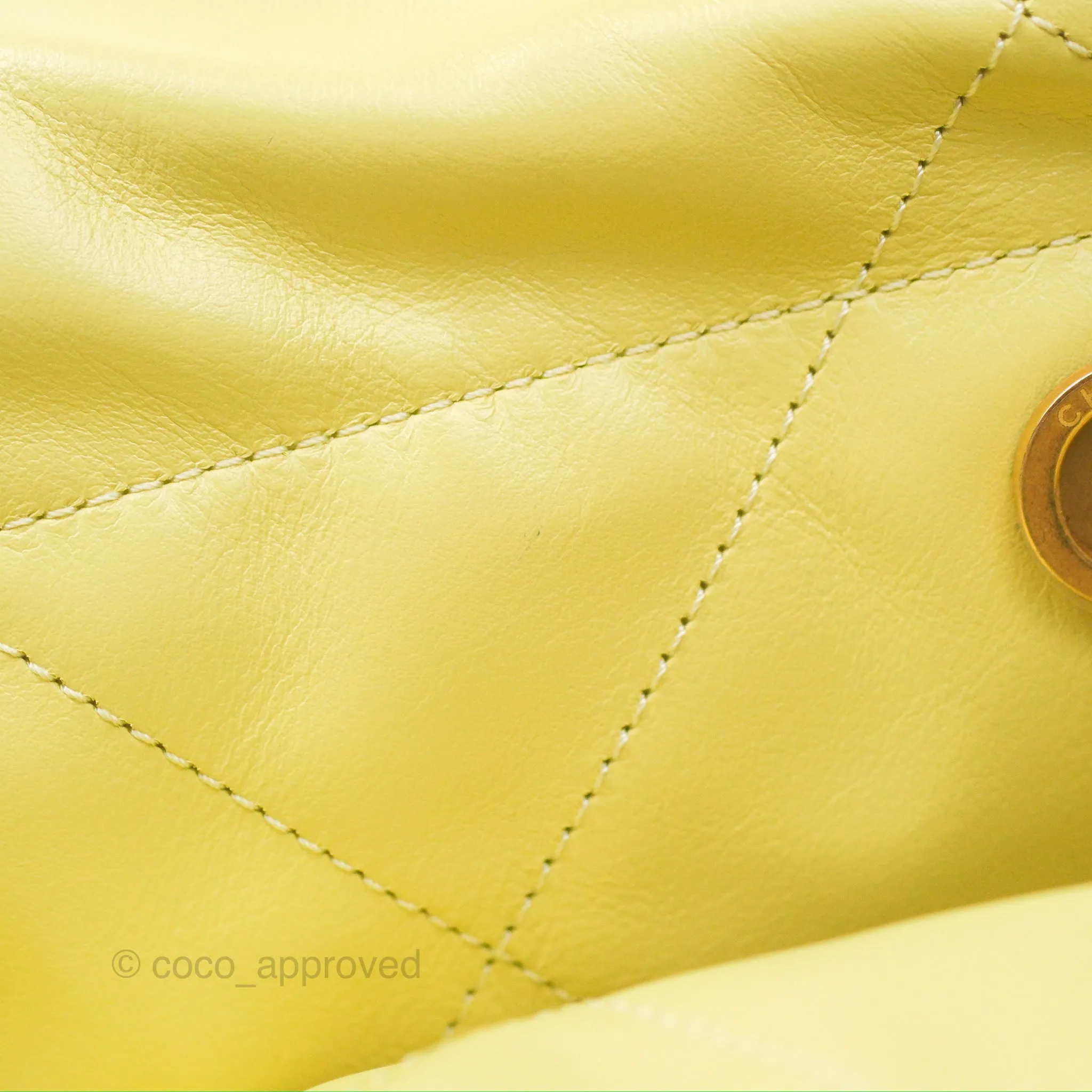 Chanel 22 Small Lime Green Shiny Aged Calfskin Aged Gold Hardware