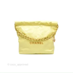 Chanel 22 Small Lime Green Shiny Aged Calfskin Aged Gold Hardware