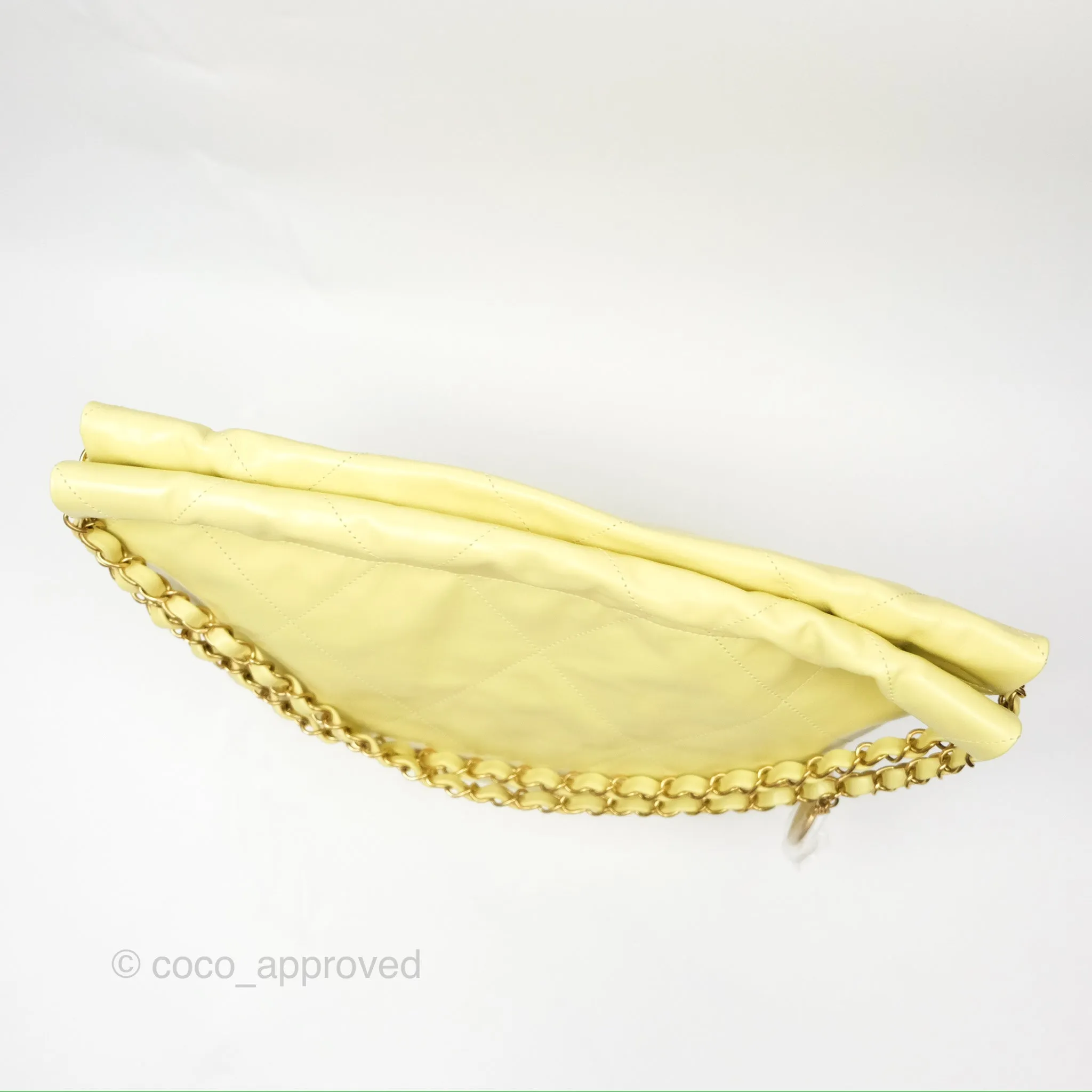 Chanel 22 Small Lime Green Shiny Aged Calfskin Aged Gold Hardware