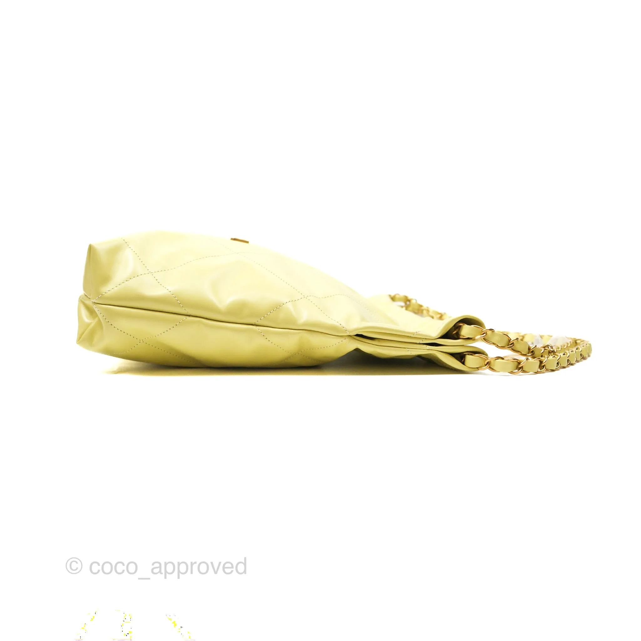 Chanel 22 Small Lime Green Shiny Aged Calfskin Aged Gold Hardware