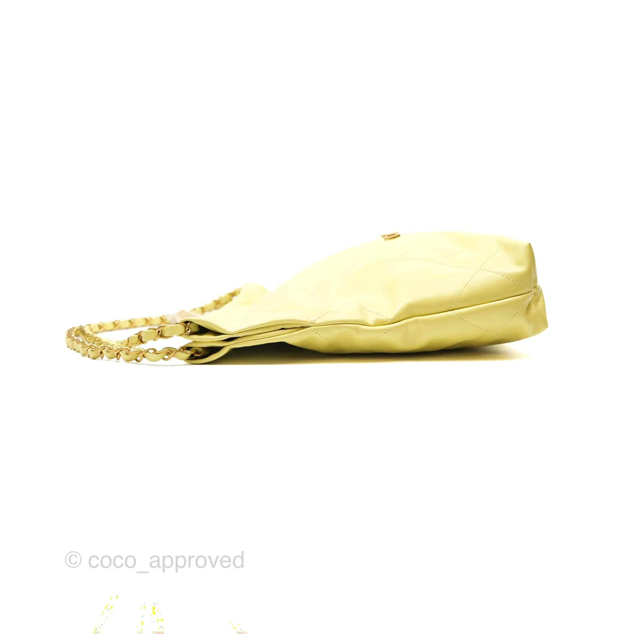 Chanel 22 Small Lime Green Shiny Aged Calfskin Aged Gold Hardware