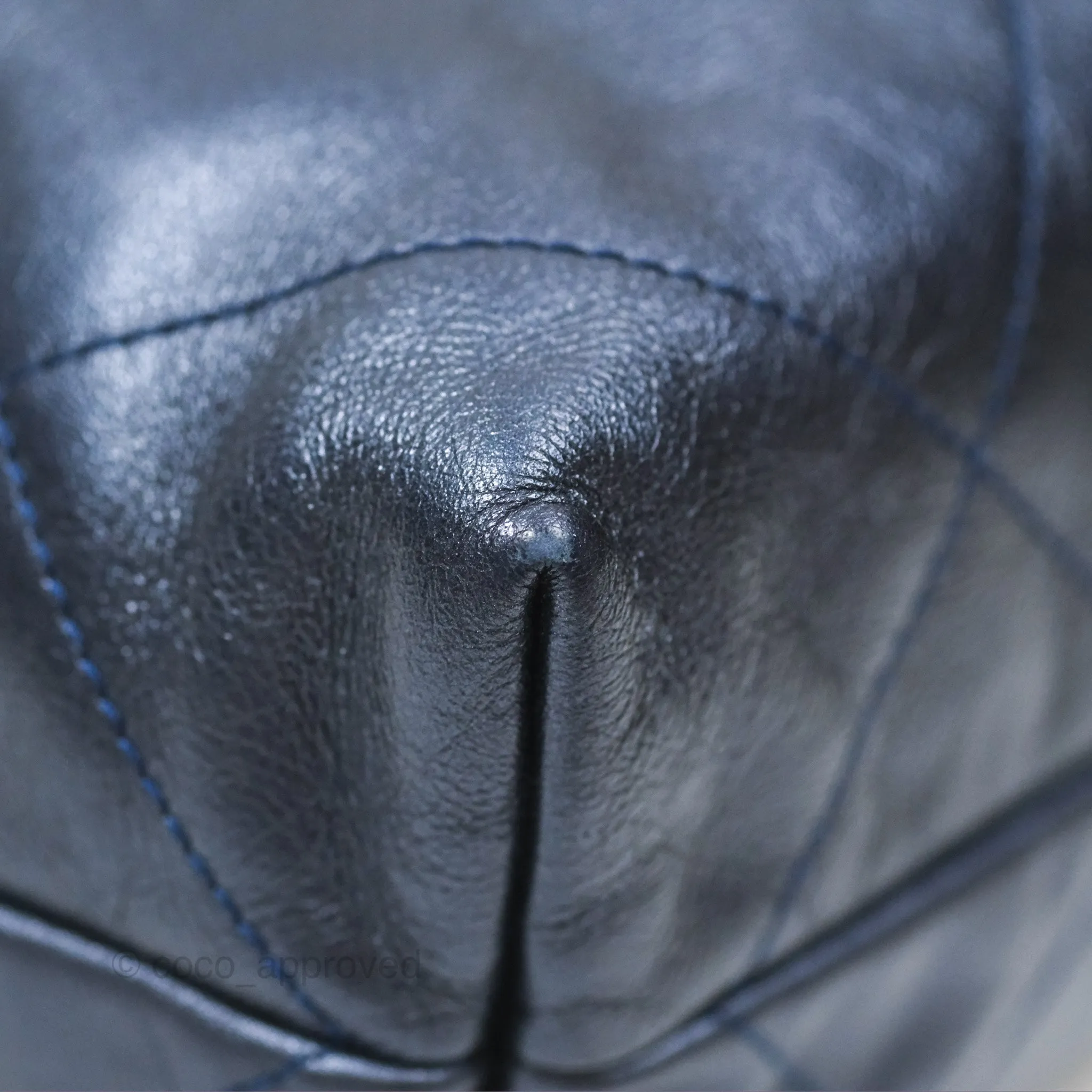 Chanel 22 Small Metallic Midnight Blue Aged Calfskin Midnight Blue/Silver Hardware