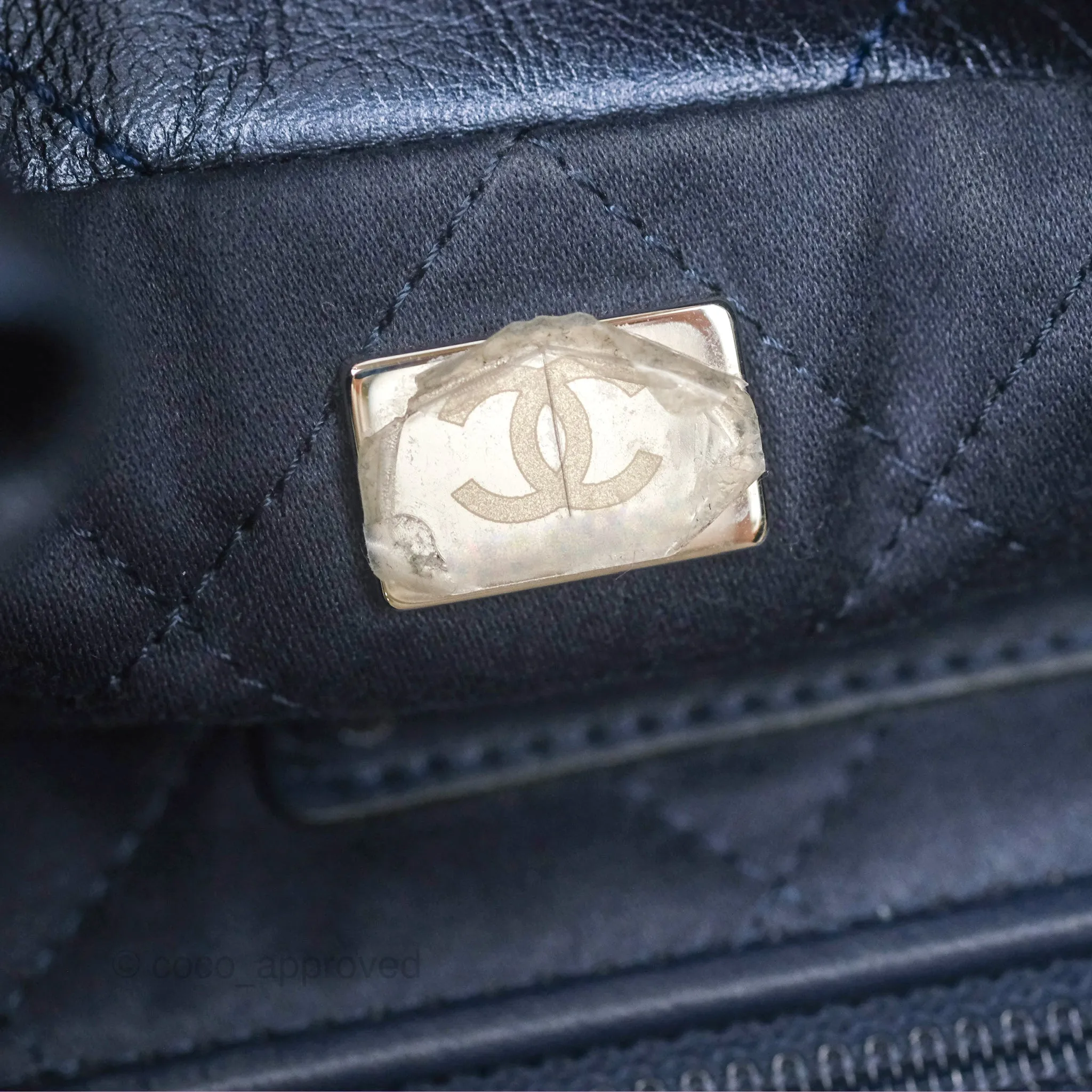 Chanel 22 Small Metallic Midnight Blue Aged Calfskin Midnight Blue/Silver Hardware