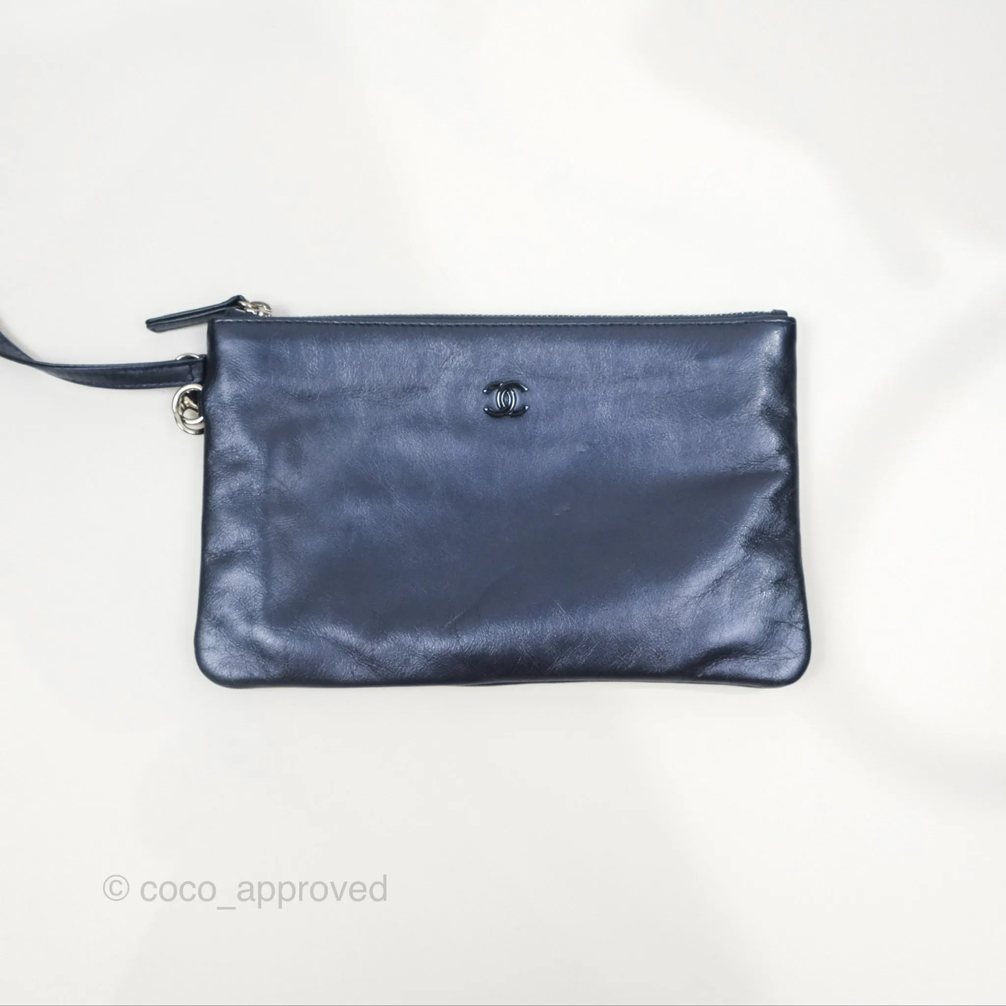 Chanel 22 Small Metallic Midnight Blue Aged Calfskin Midnight Blue/Silver Hardware