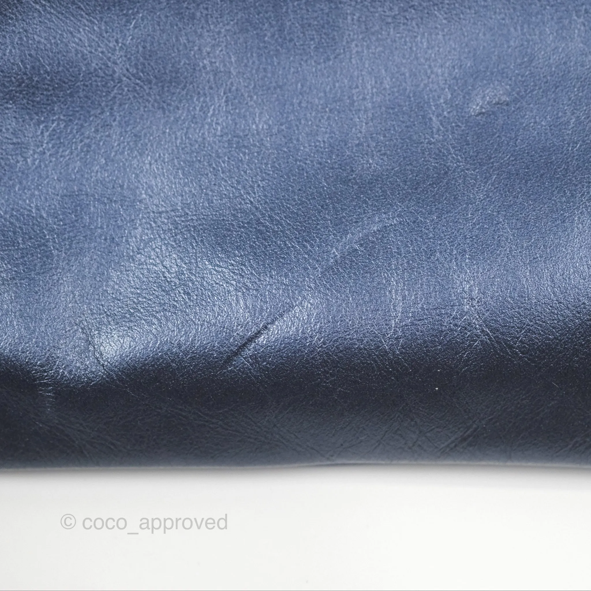 Chanel 22 Small Metallic Midnight Blue Aged Calfskin Midnight Blue/Silver Hardware