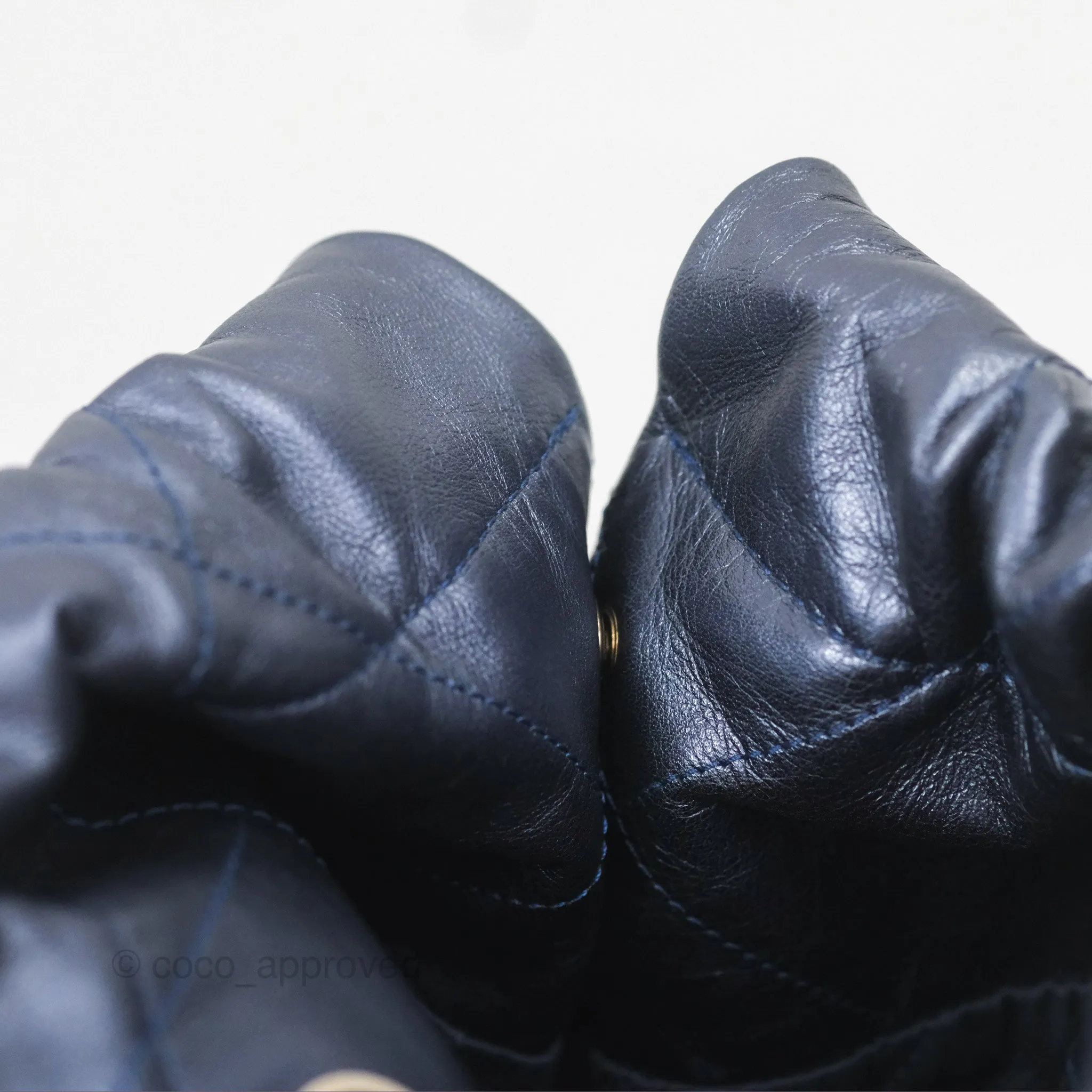 Chanel 22 Small Metallic Midnight Blue Aged Calfskin Midnight Blue/Silver Hardware