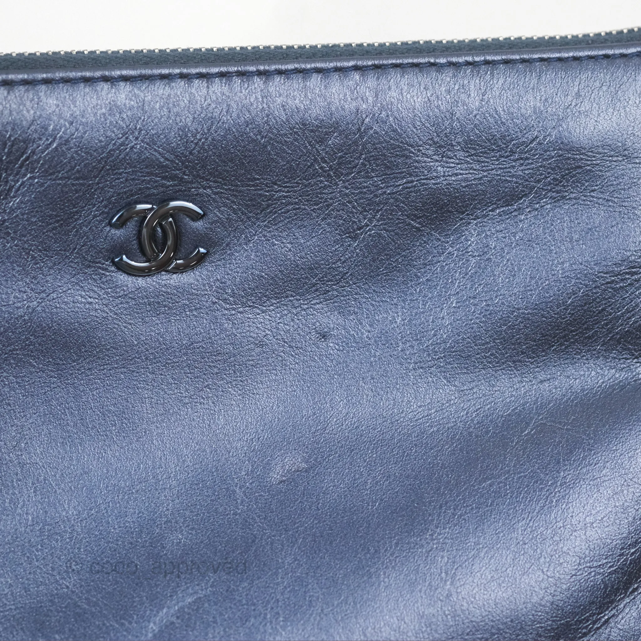 Chanel 22 Small Metallic Midnight Blue Aged Calfskin Midnight Blue/Silver Hardware
