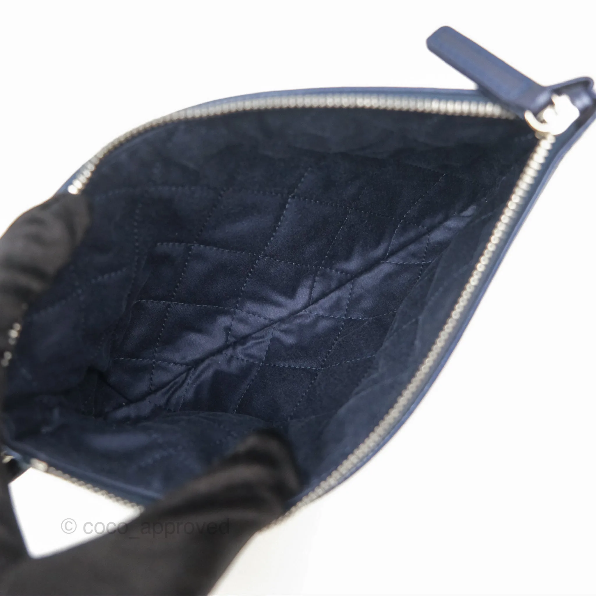 Chanel 22 Small Metallic Midnight Blue Aged Calfskin Midnight Blue/Silver Hardware