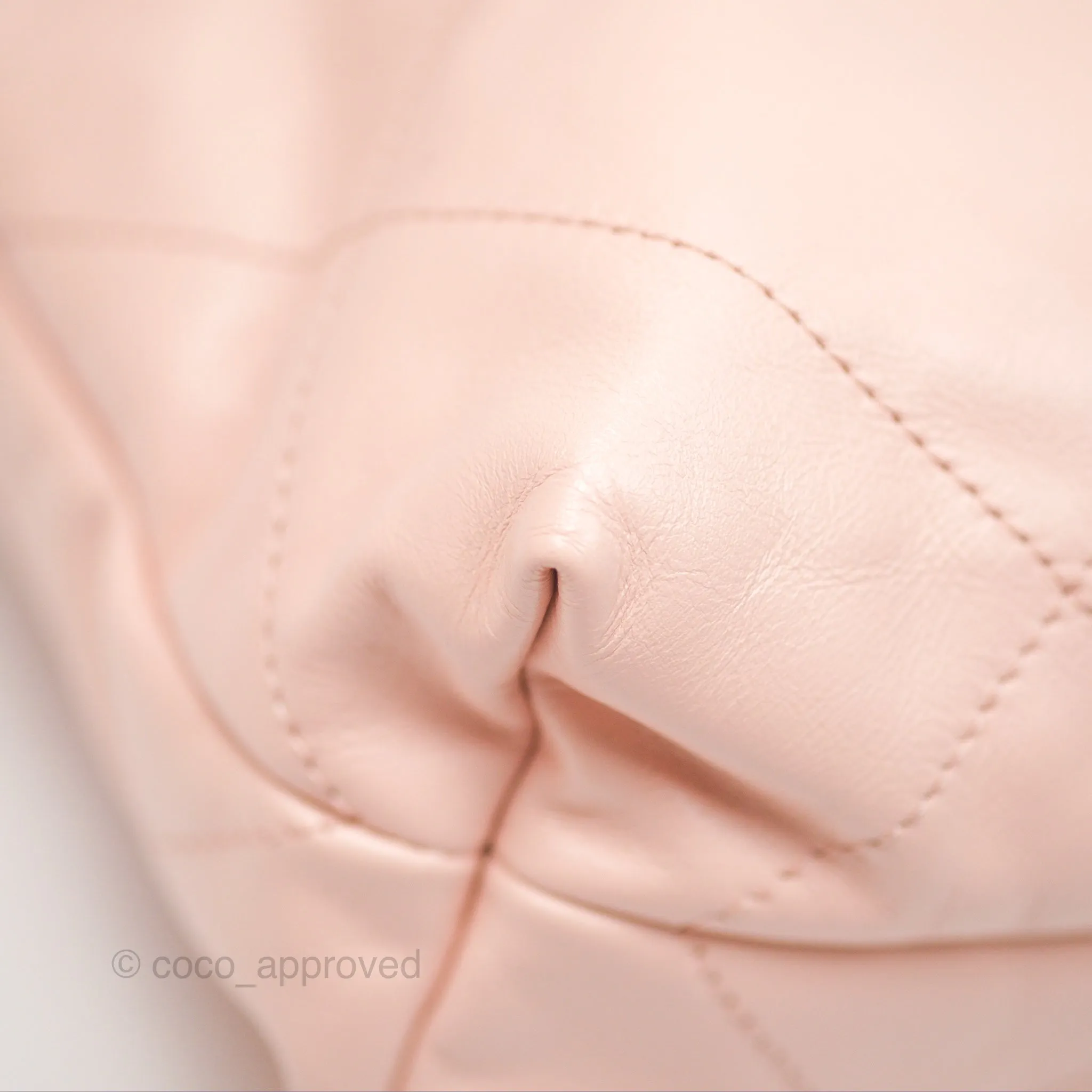 Chanel 22 Small Quilted Pink Shiny Crumpled Calfskin Aged Gold Hardware