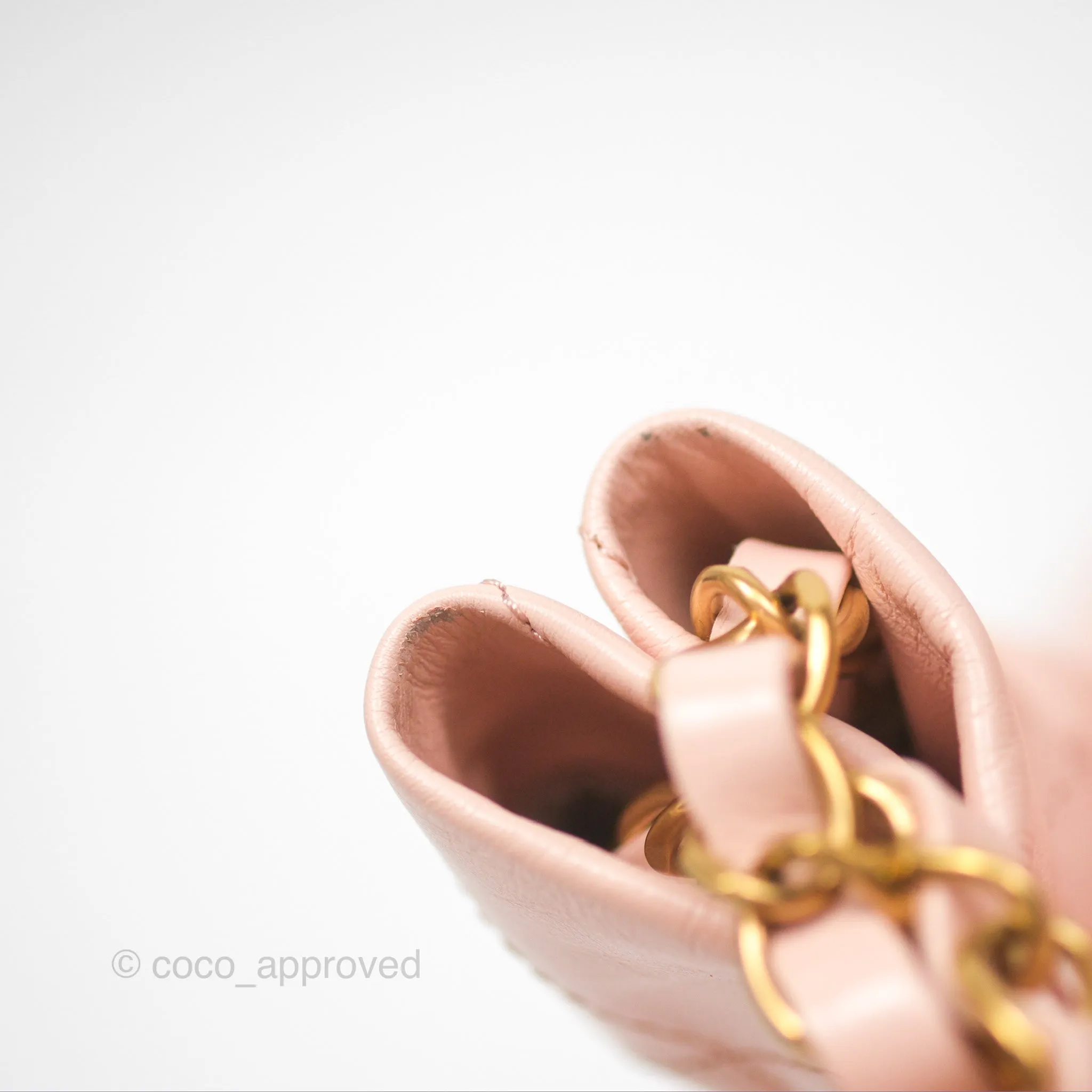 Chanel 22 Small Quilted Pink Shiny Crumpled Calfskin Aged Gold Hardware