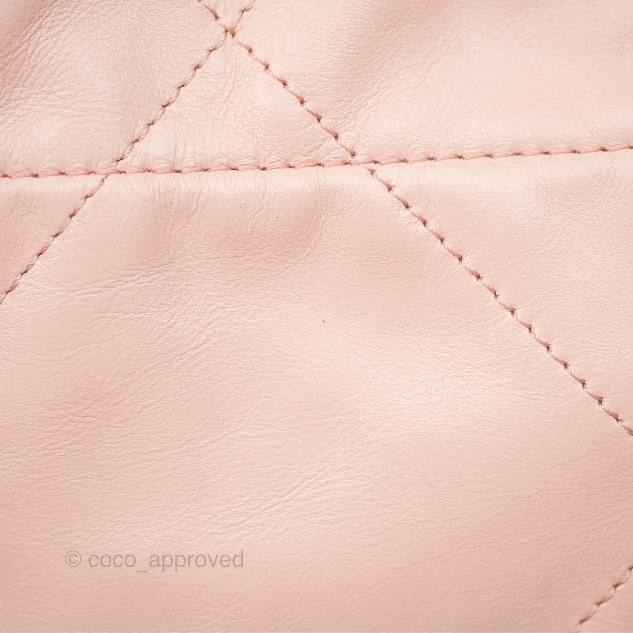 Chanel 22 Small Quilted Pink Shiny Crumpled Calfskin Aged Gold Hardware