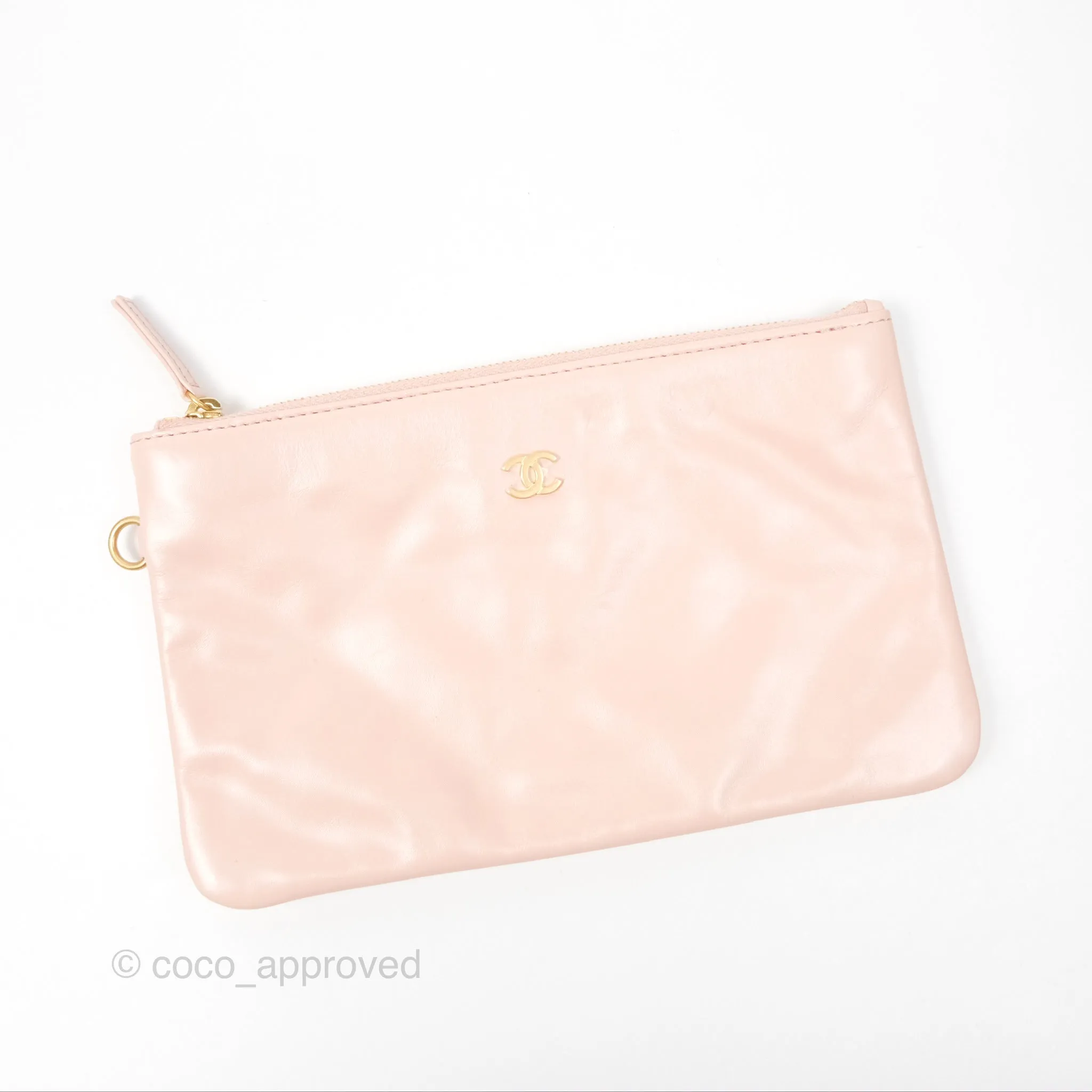 Chanel 22 Small Quilted Pink Shiny Crumpled Calfskin Aged Gold Hardware