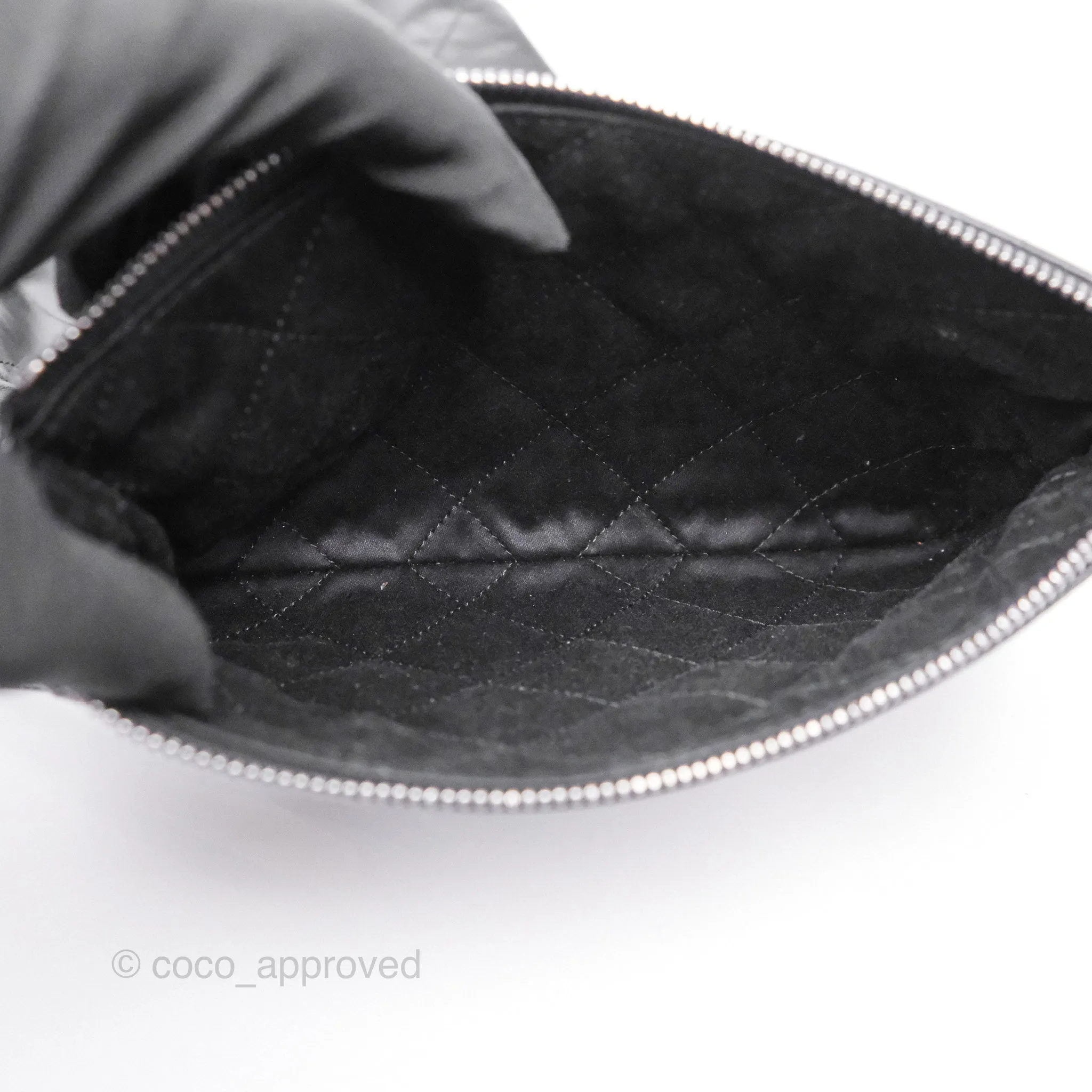 Chanel 22 Small Quilted So Black Shiny Crumpled Calfskin