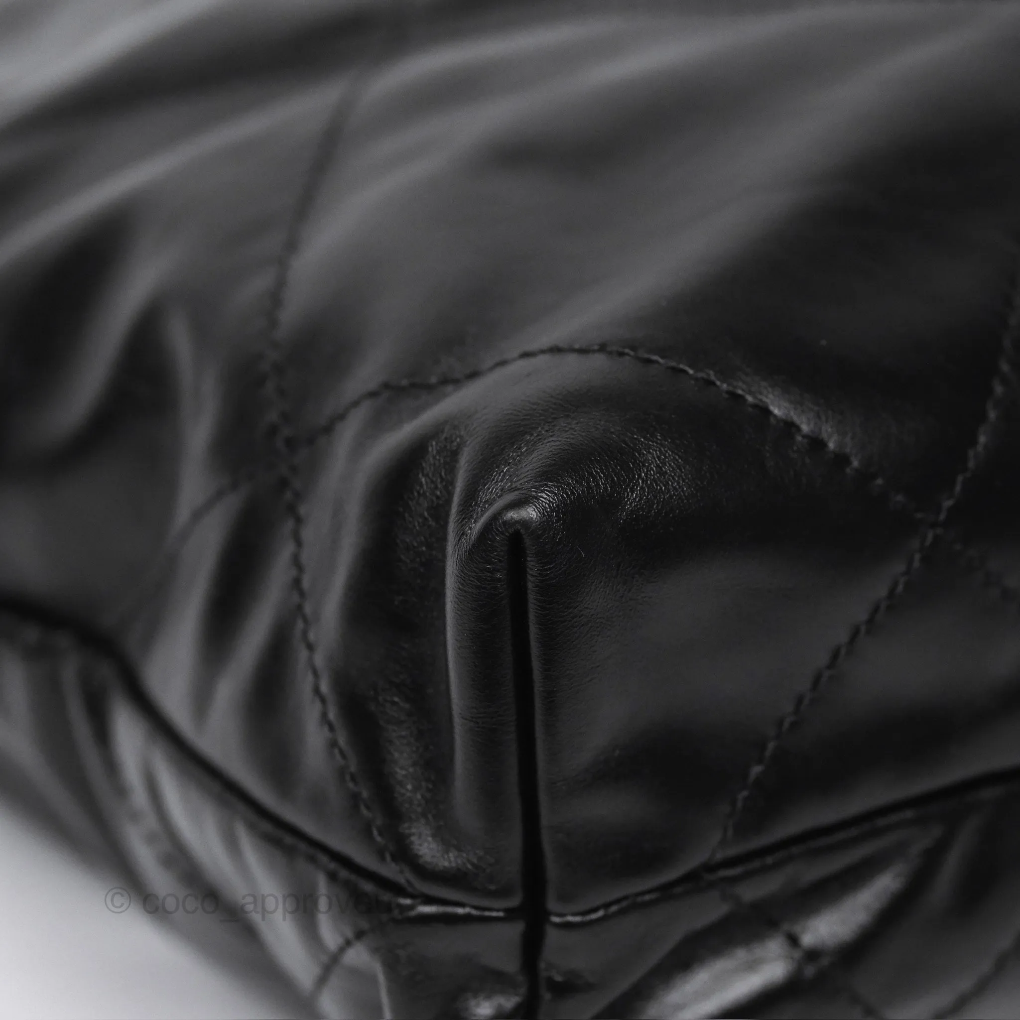 Chanel 22 Small Quilted So Black Shiny Crumpled Calfskin