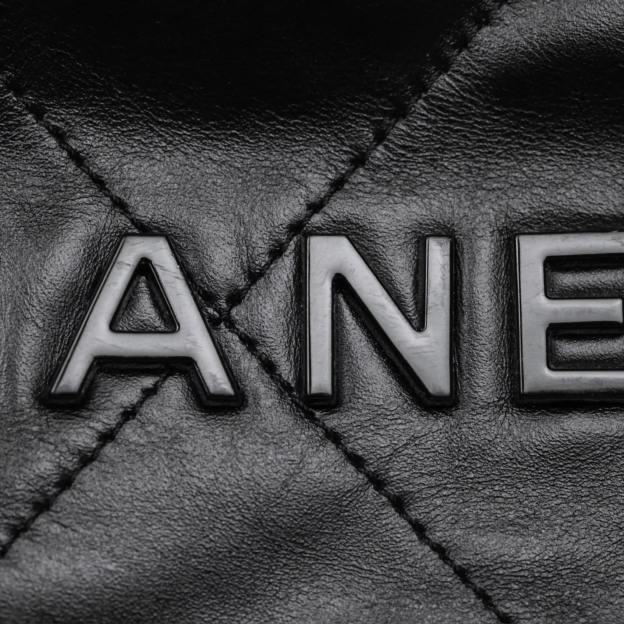 Chanel 22 Small Quilted So Black Shiny Crumpled Calfskin